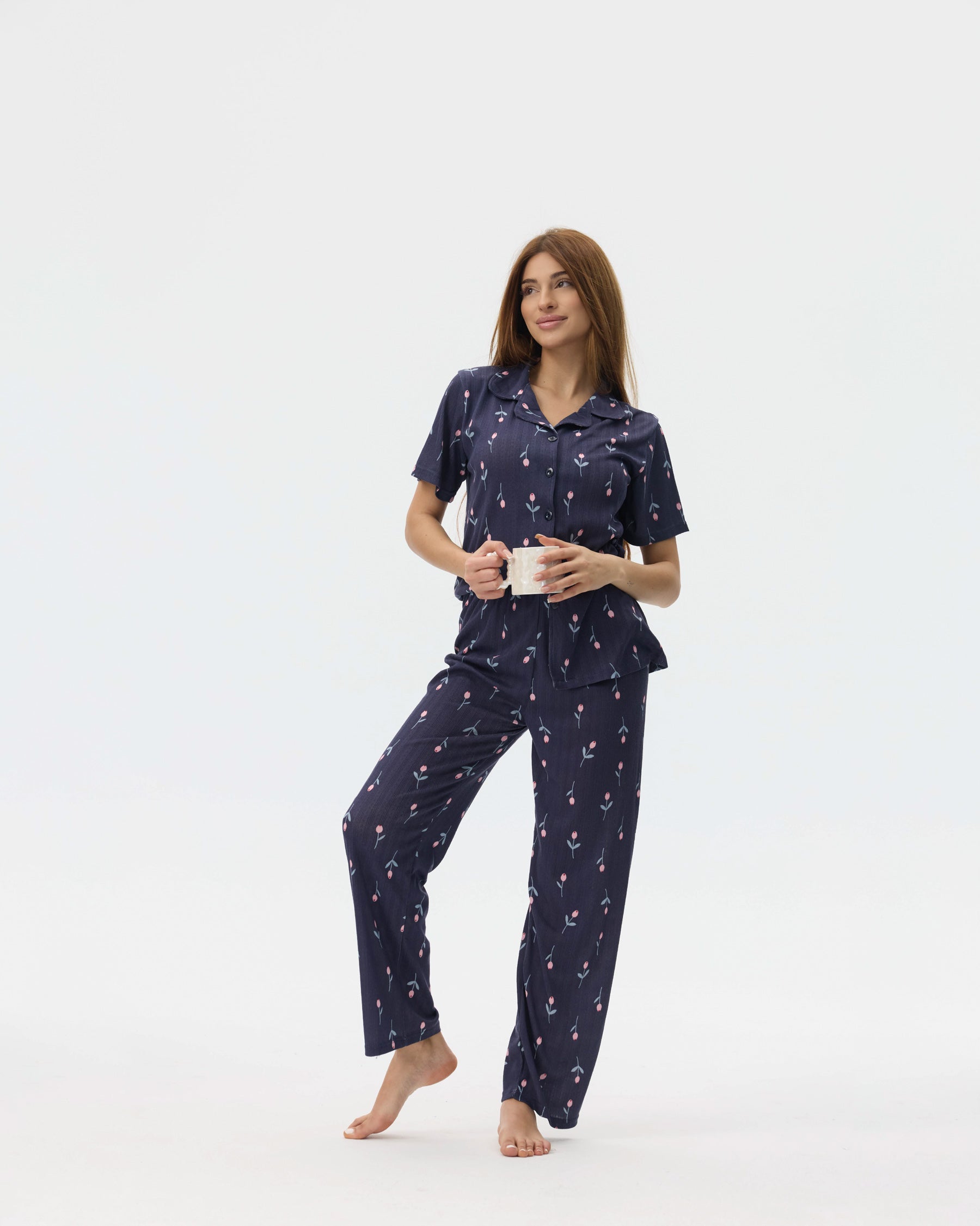 بيجامة نسائية - قطعتين (M-2XL)