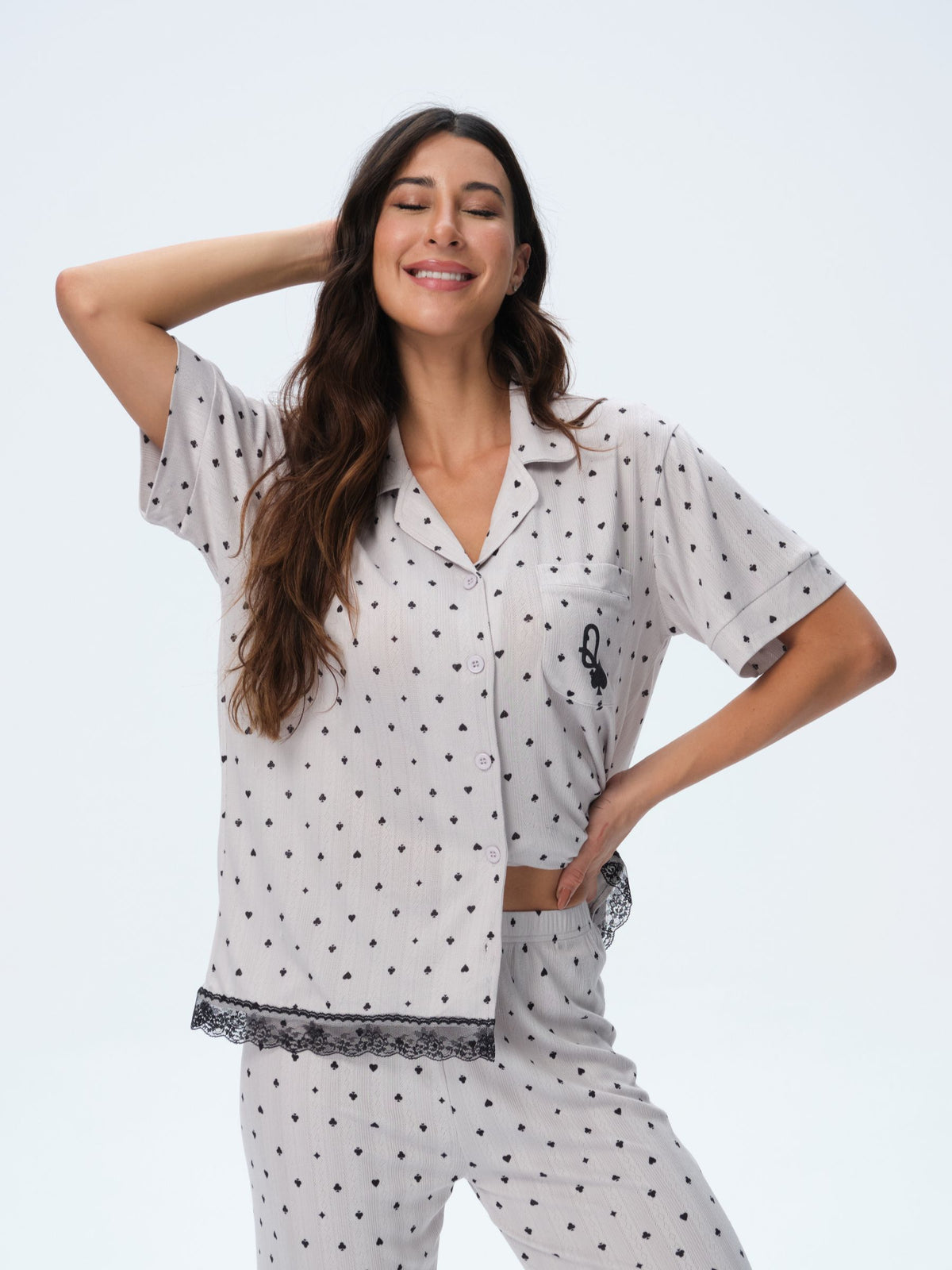 بيجامة نسائية - قطعتين (M-2XL)