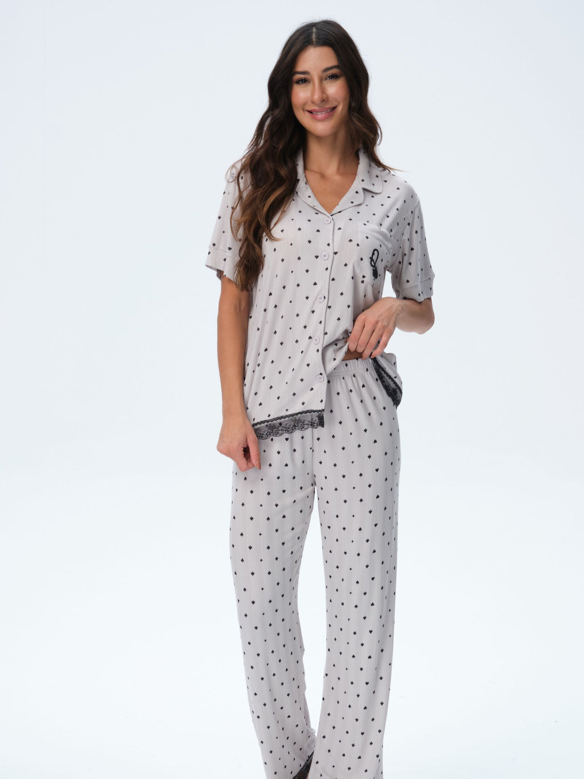 بيجامة نسائية - قطعتين (M-2XL)