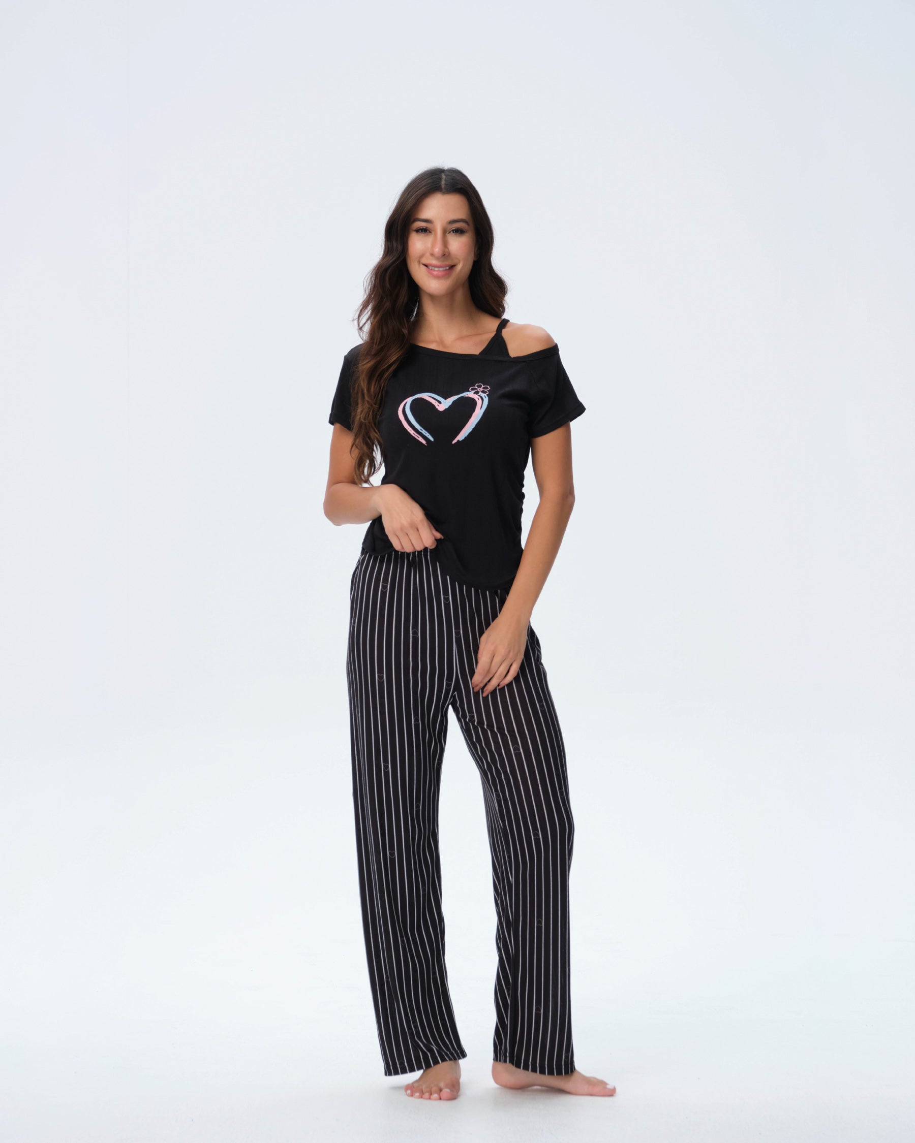 بيجامة نسائية - قطعتين (M-2XL)