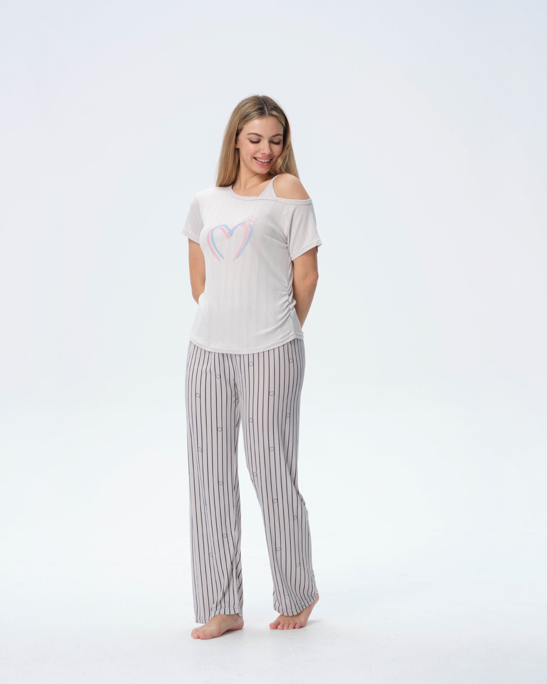 بيجامة نسائية - قطعتين (M-2XL)