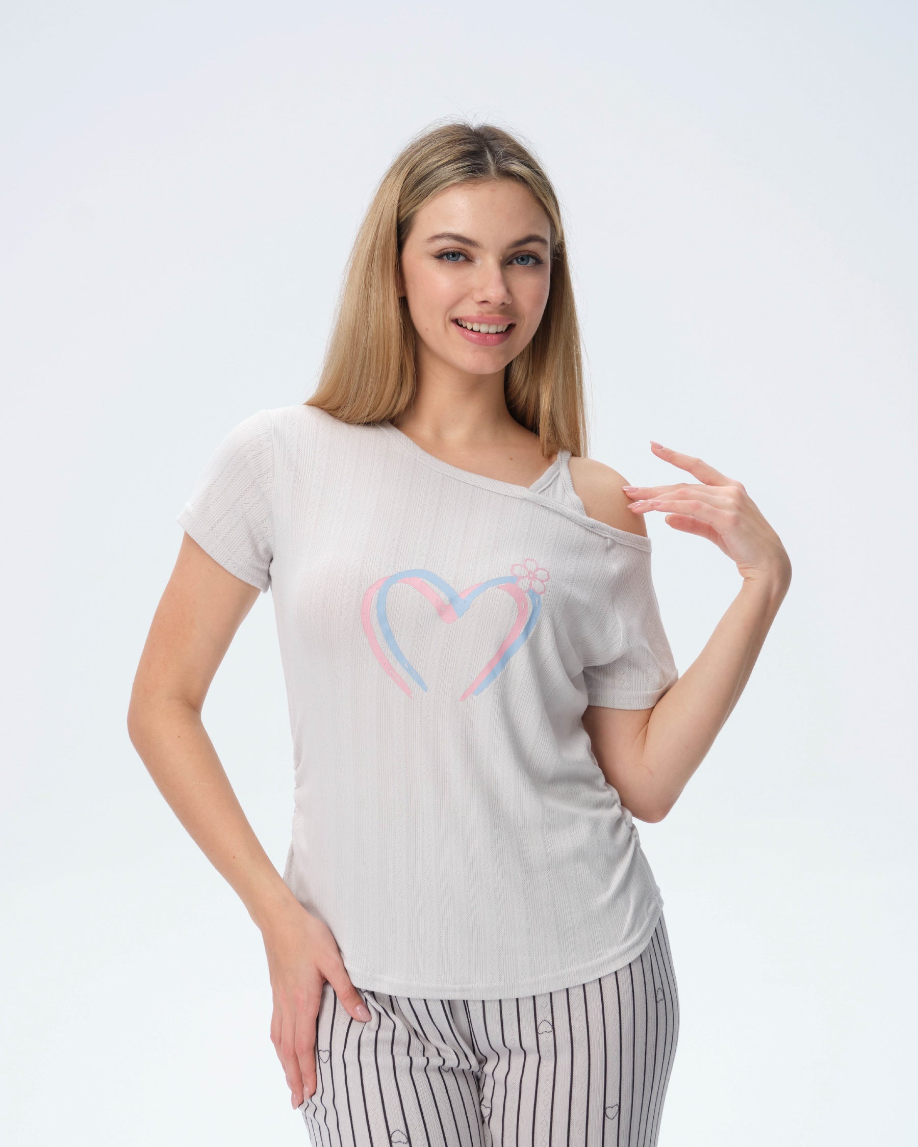 بيجامة نسائية - قطعتين (M-2XL)