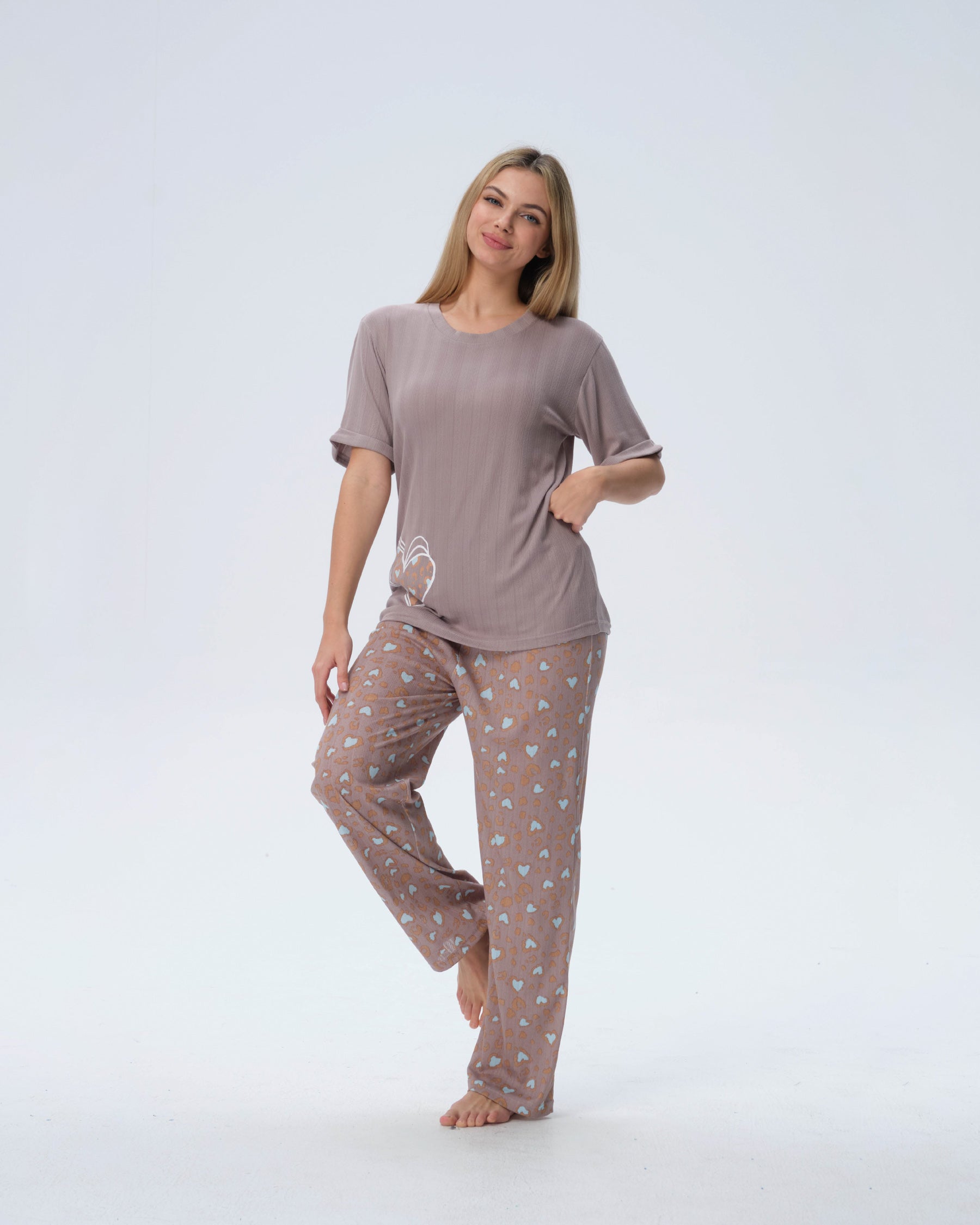 بيجامة نسائية - قطعتين (M-2XL)