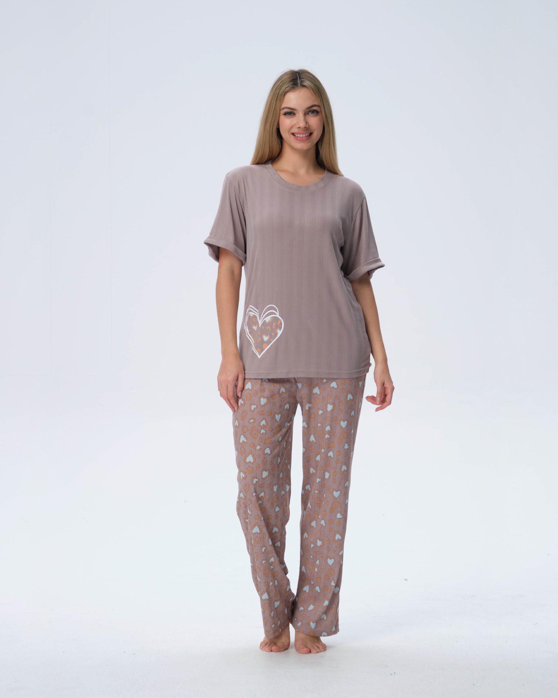 بيجامة نسائية - قطعتين (M-2XL)