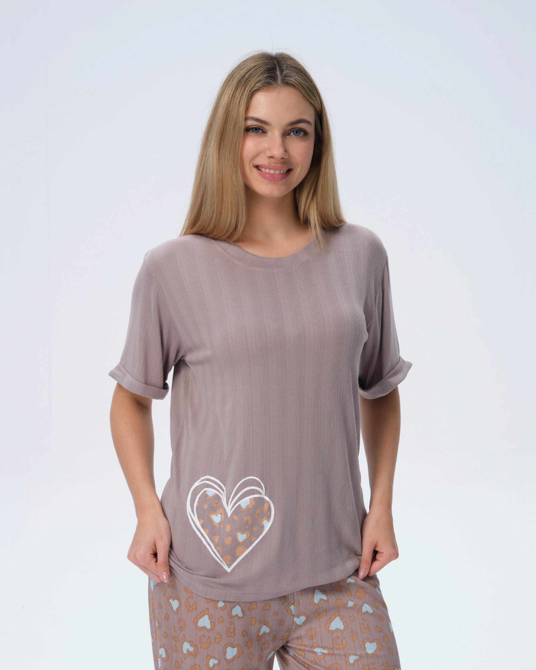 بيجامة نسائية - قطعتين (M-2XL)
