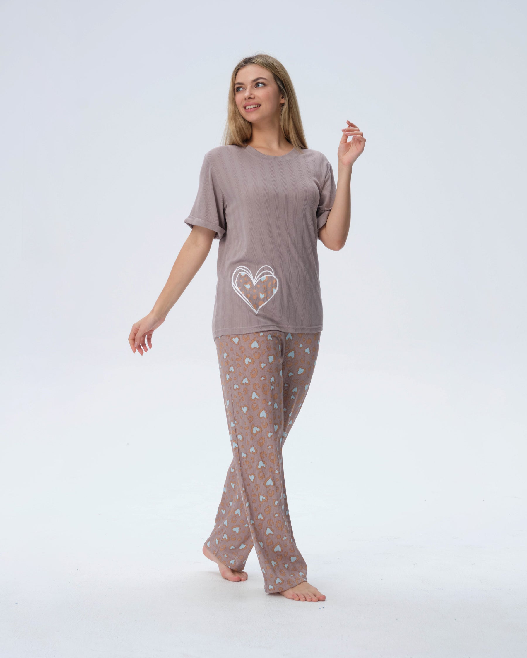 بيجامة نسائية - قطعتين (M-2XL)