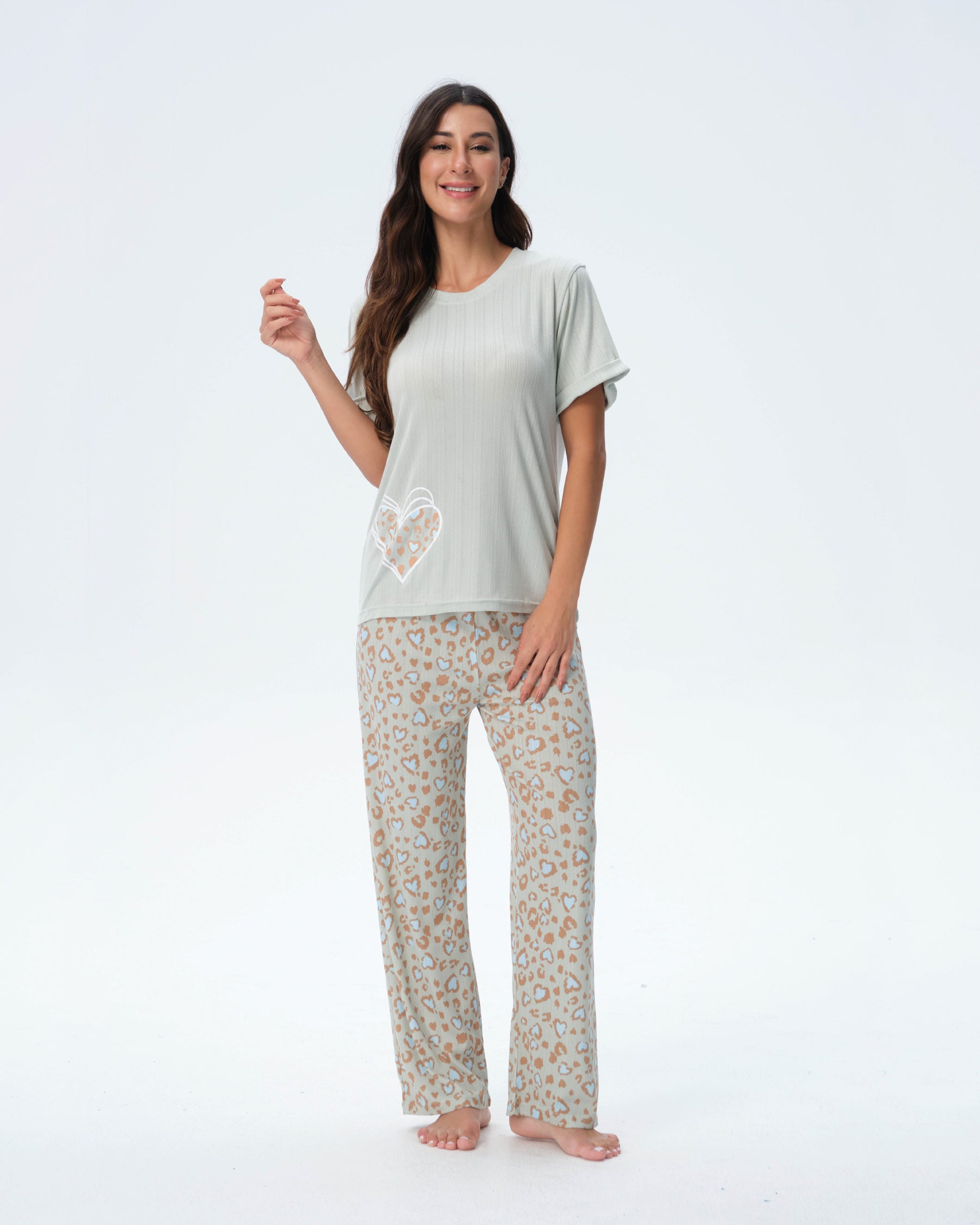 بيجامة نسائية - قطعتين (M-2XL)