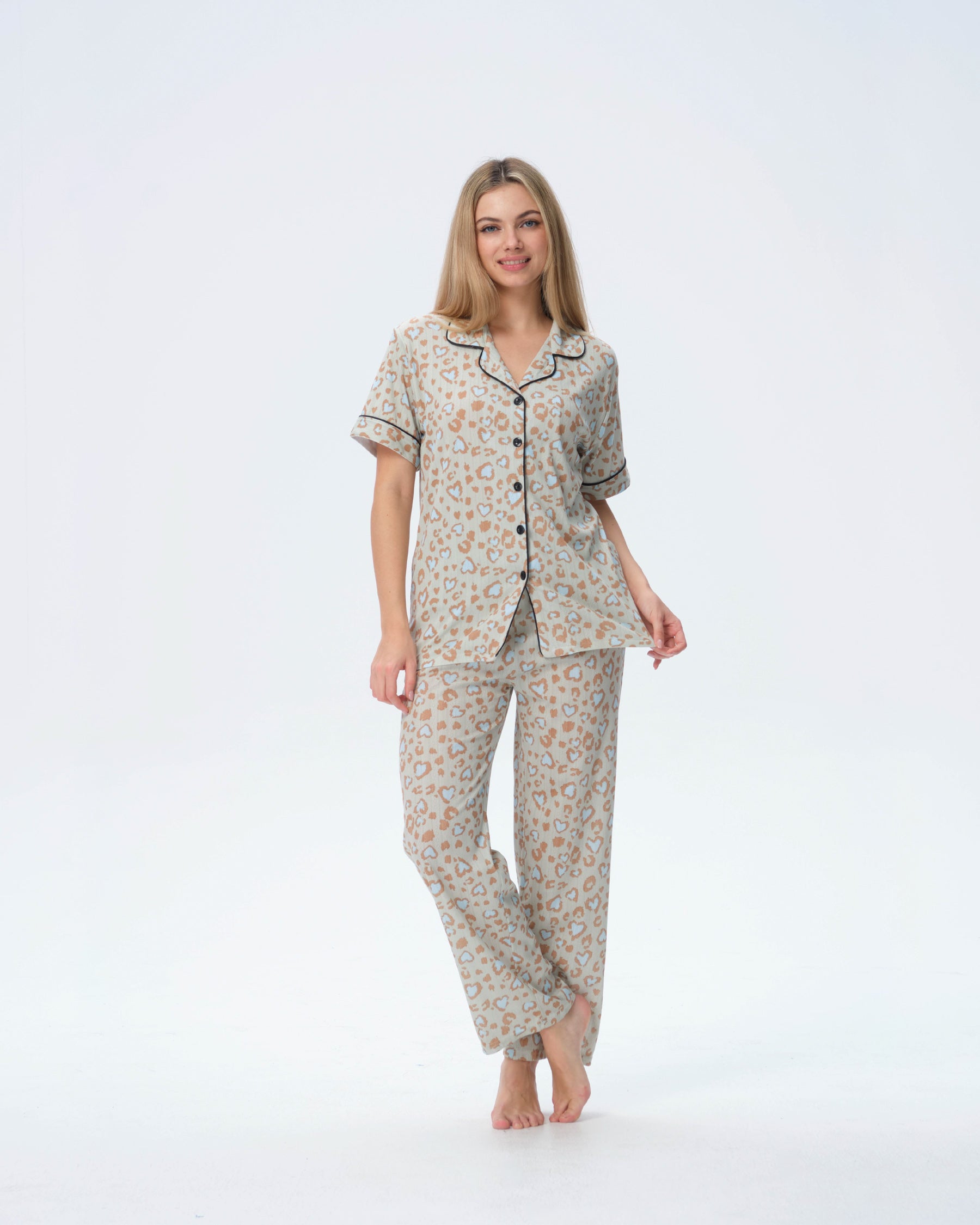بيجامة نسائية - قطعتين (M-2XL)