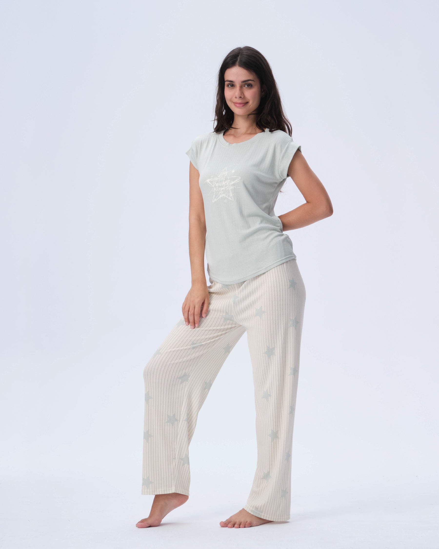 بيجامة نسائية - قطعتين (M-2XL)