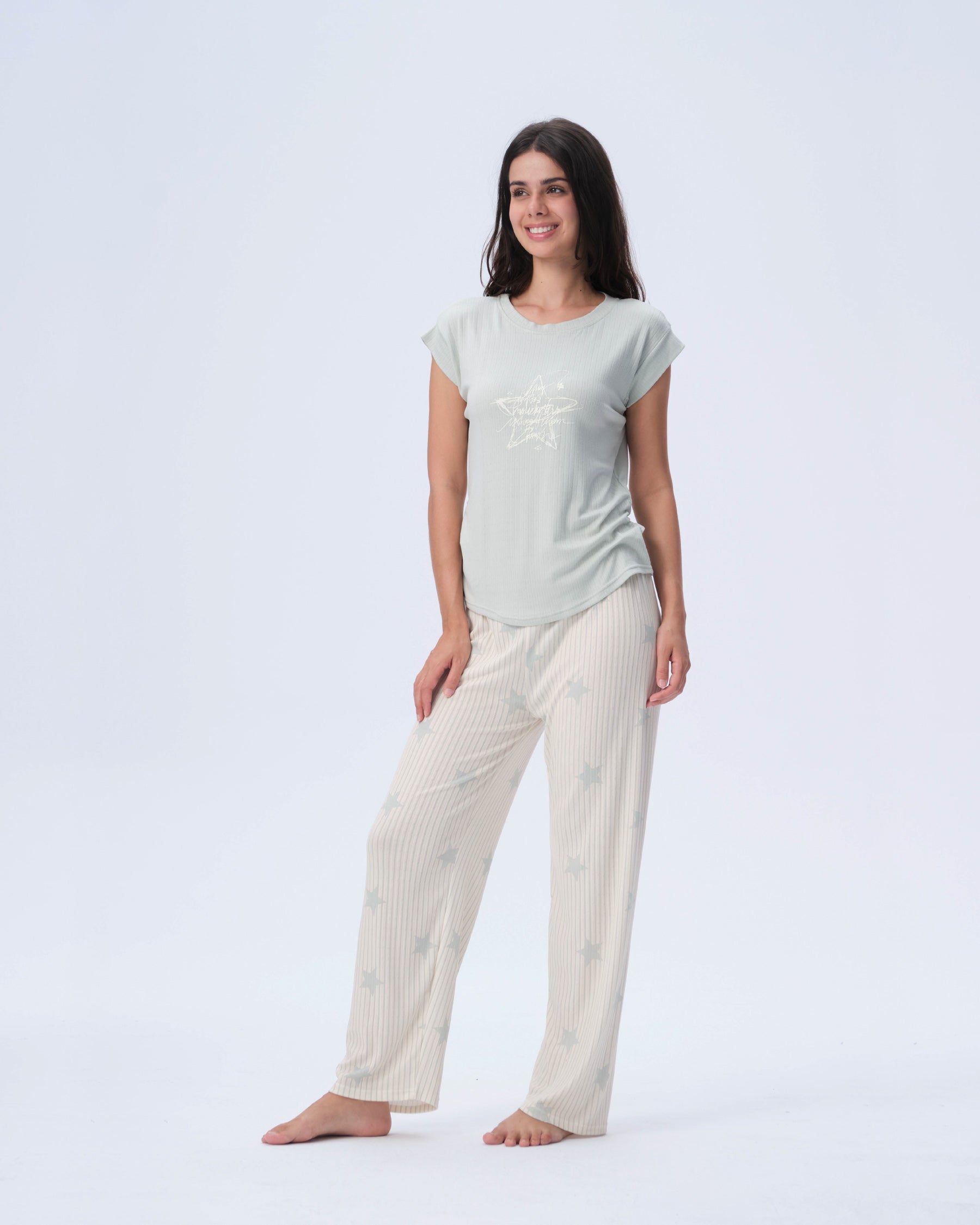 بيجامة نسائية - قطعتين (M-2XL)