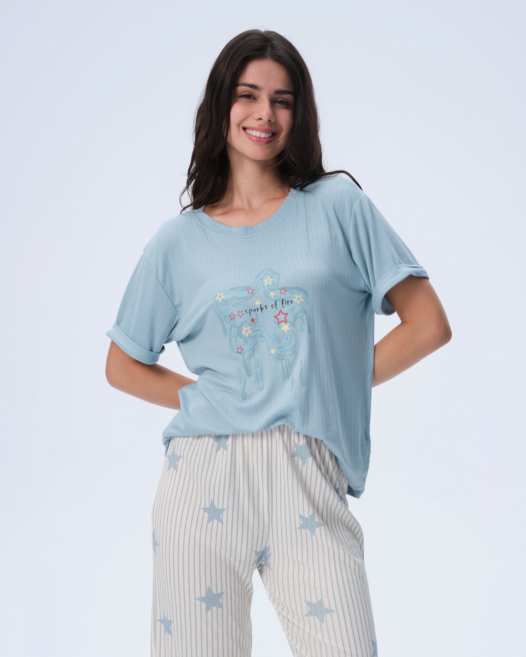 بيجامة نسائية - قطعتين (3XL-6XL)