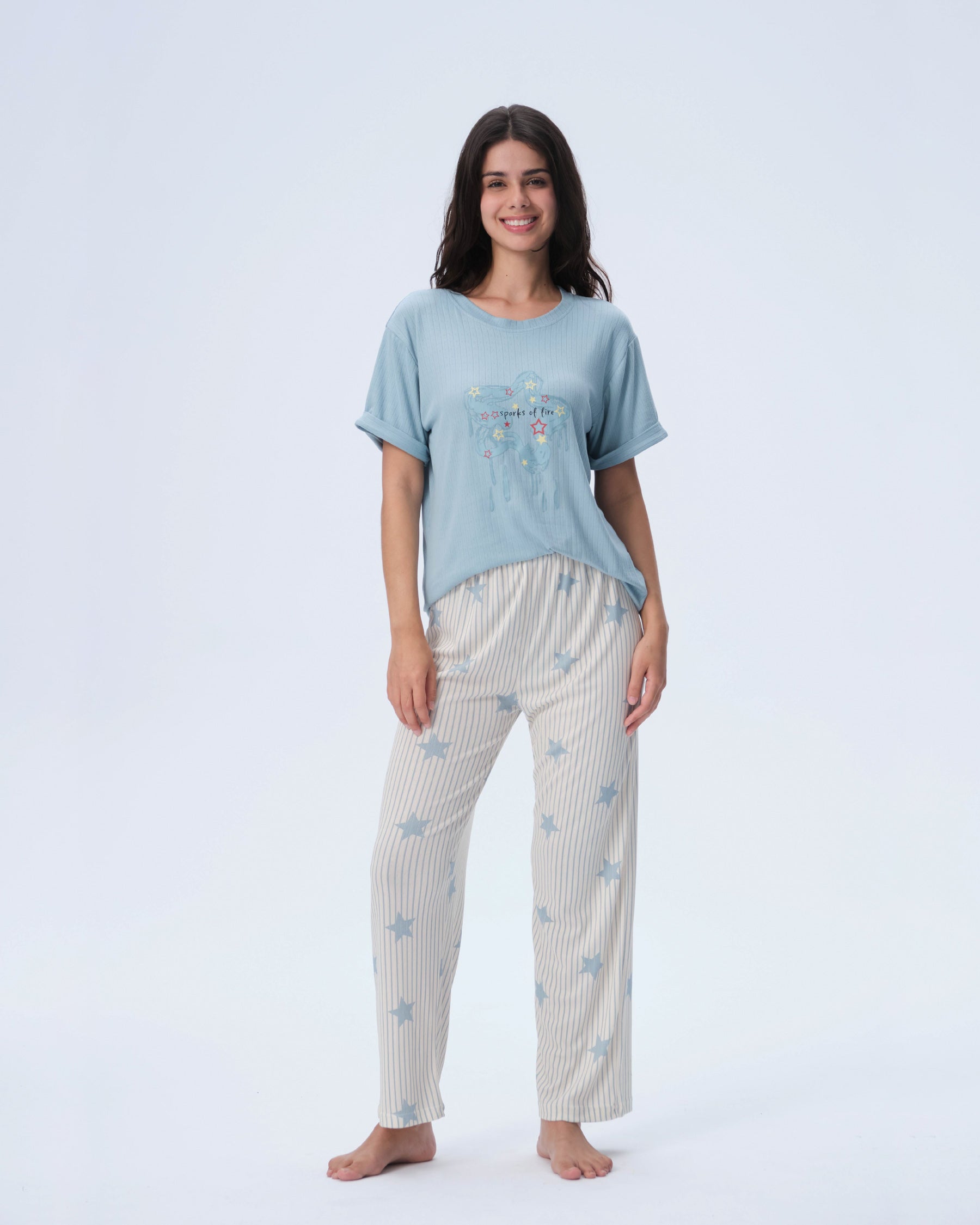 بيجامة نسائية - قطعتين (M-2XL)