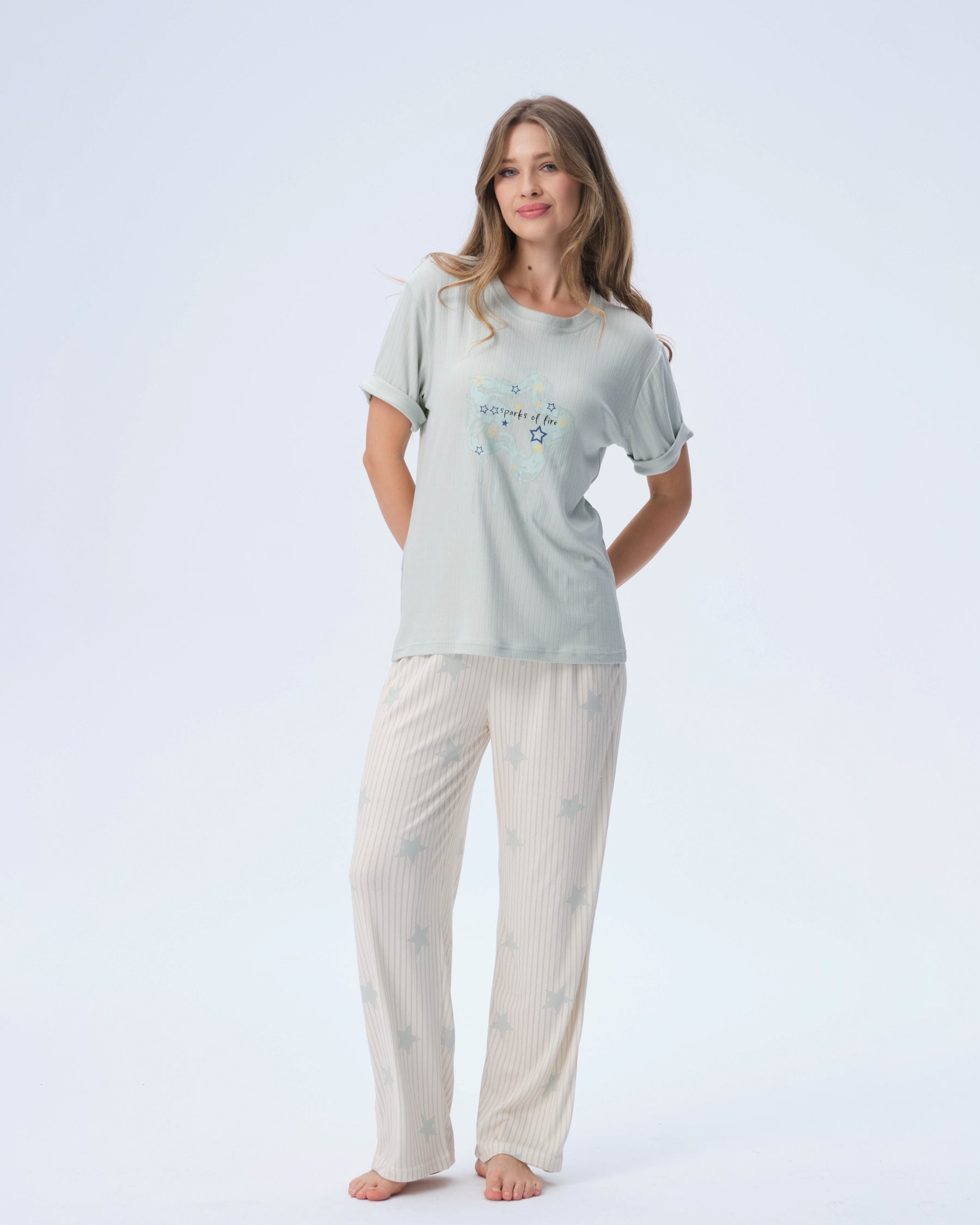 بيجامة نسائية - قطعتين (3XL-6XL)