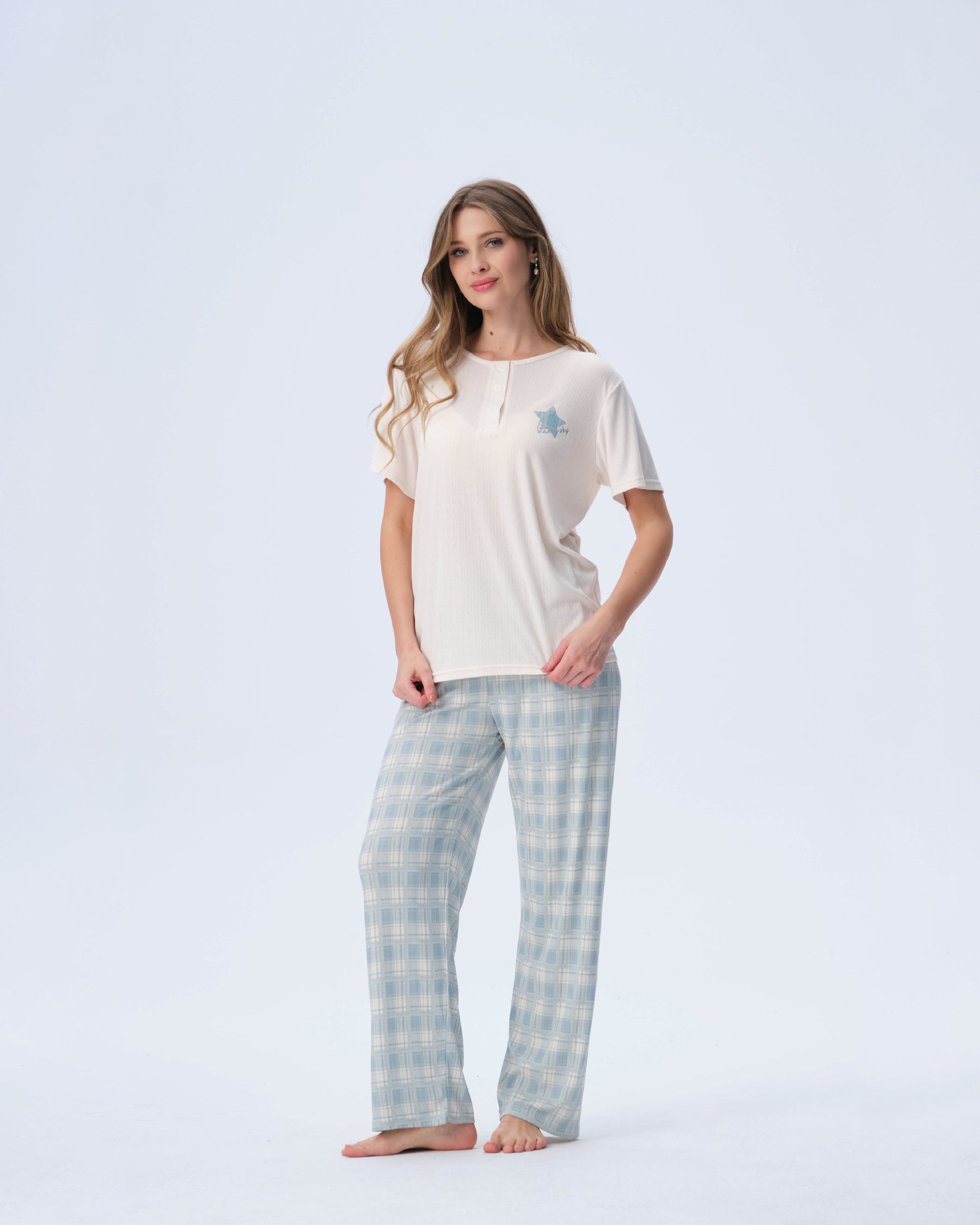 بيجامة نسائية - 3 قطع (M-2XL)