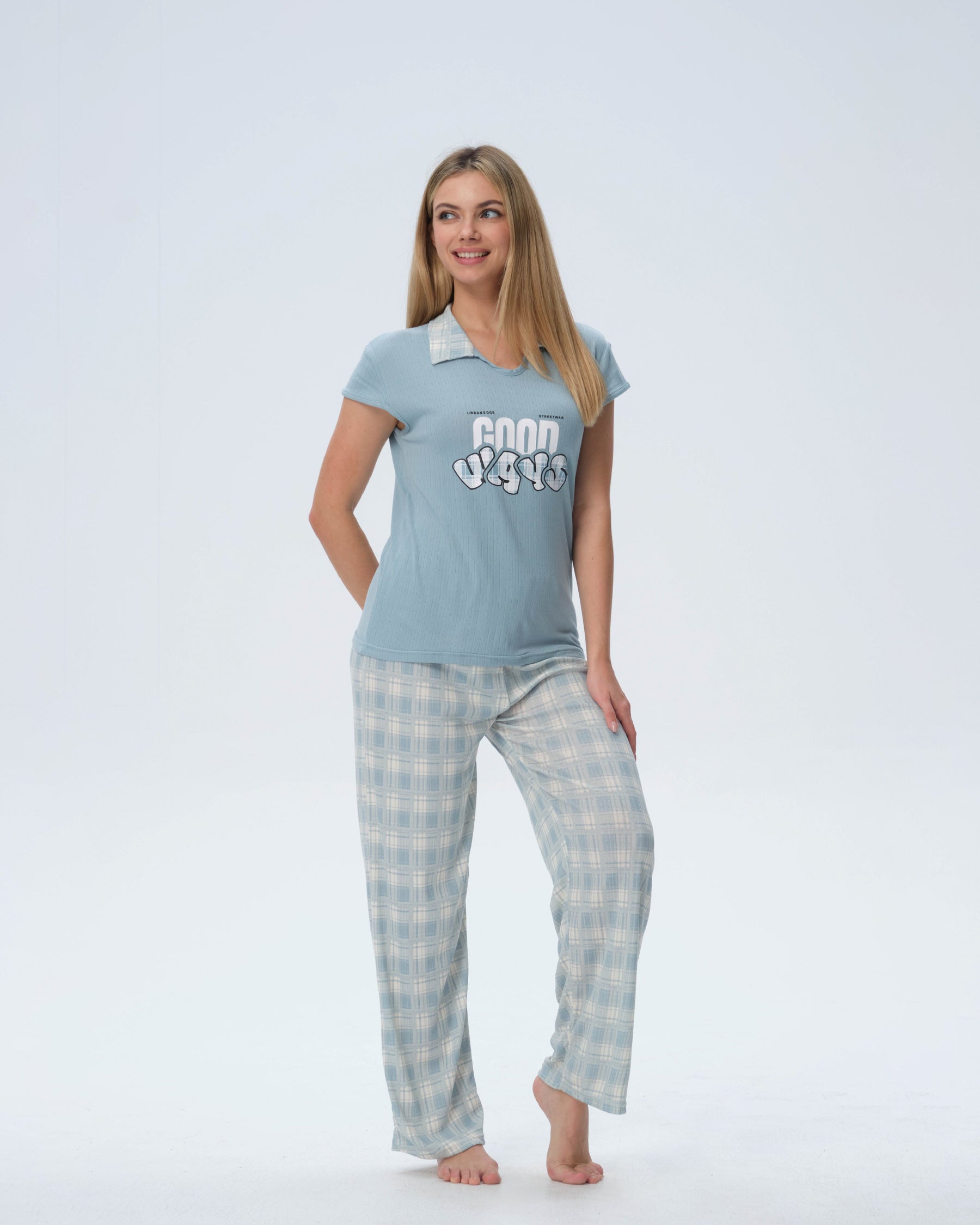 بيجامة نسائية - قطعتين (M-2XL)