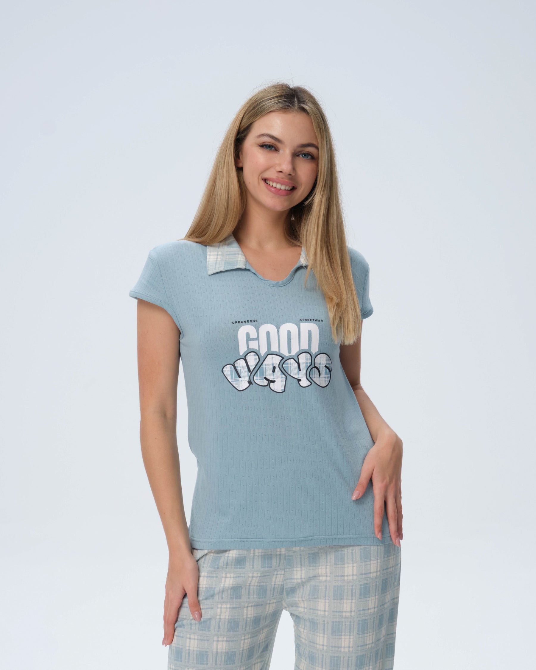بيجامة نسائية - قطعتين (M-2XL)