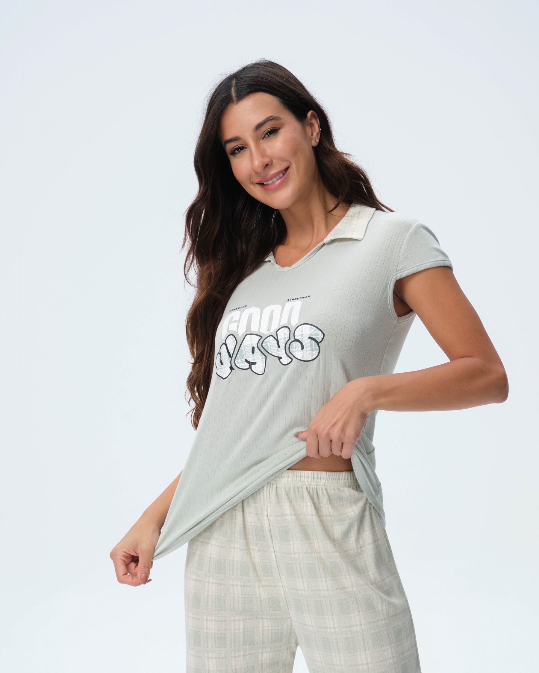 بيجامة نسائية - قطعتين (M-2XL)