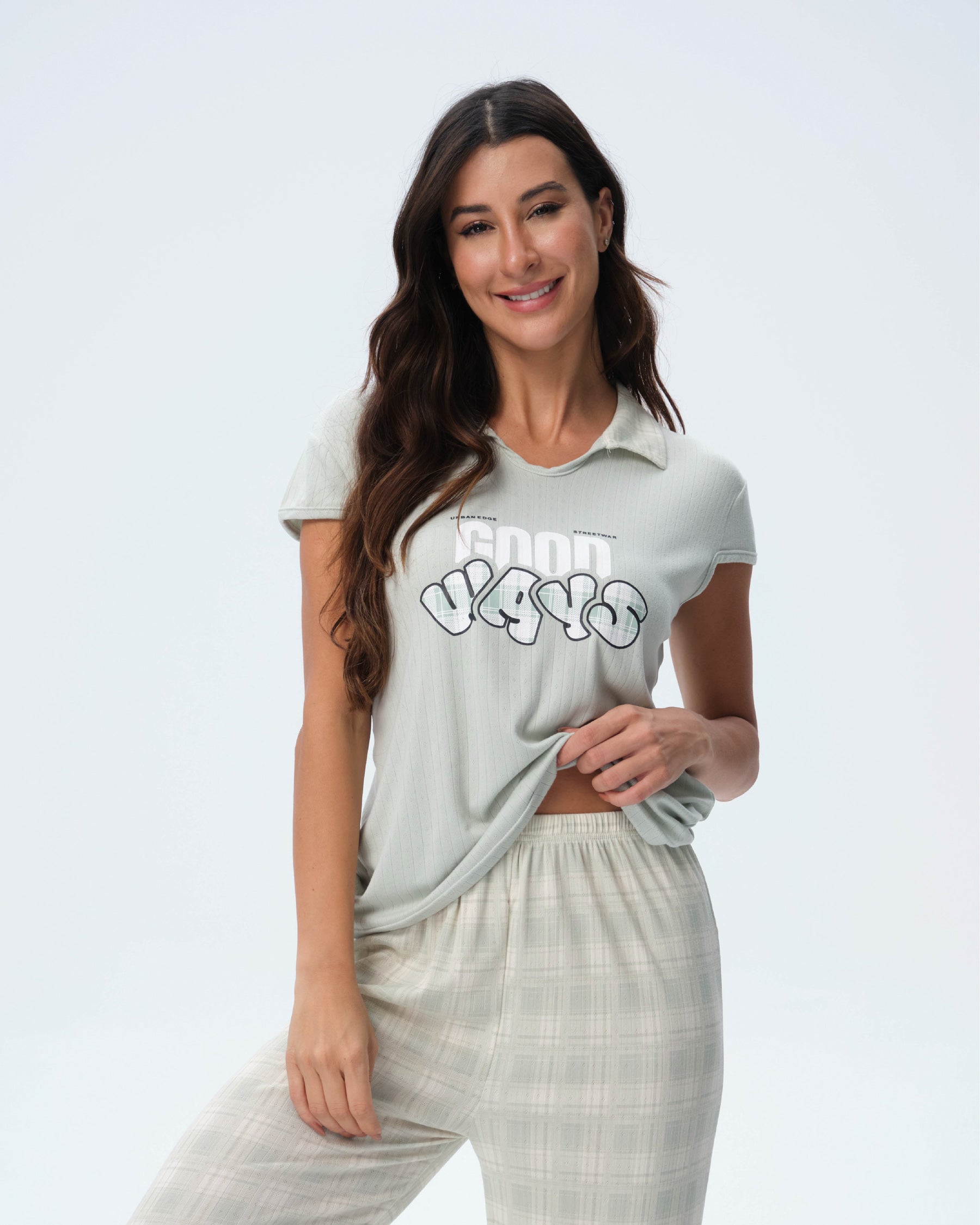 بيجامة نسائية - قطعتين (M-2XL)