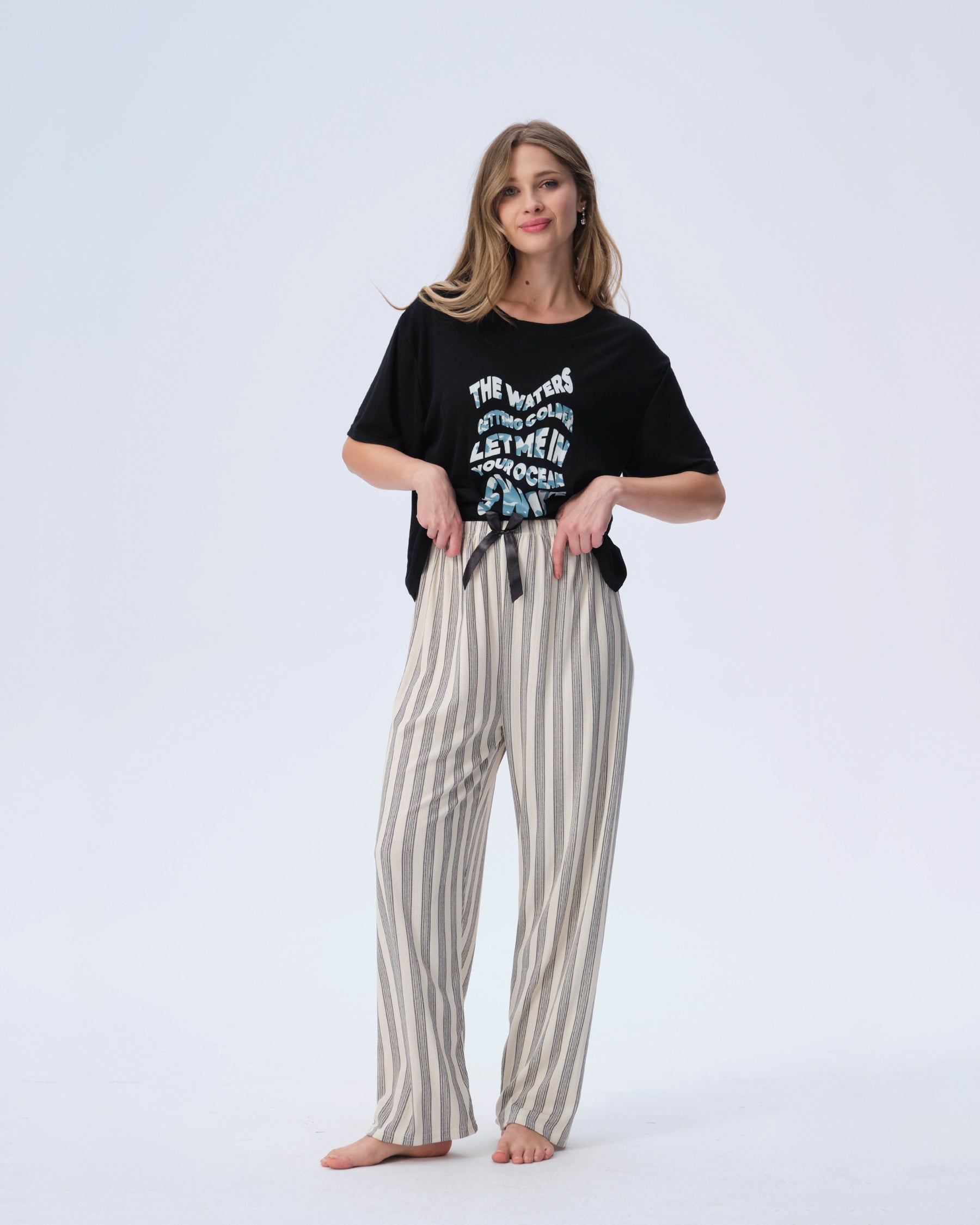 بيجامة نسائية - قطعتين (M-2XL)