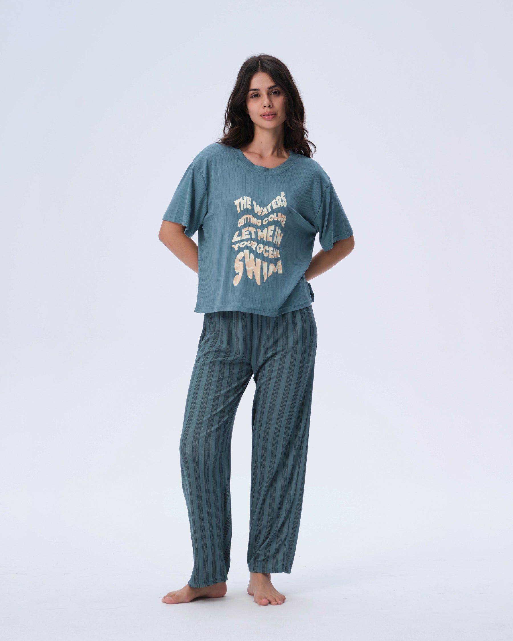 بيجامة نسائية - قطعتين (3XL-6XL)