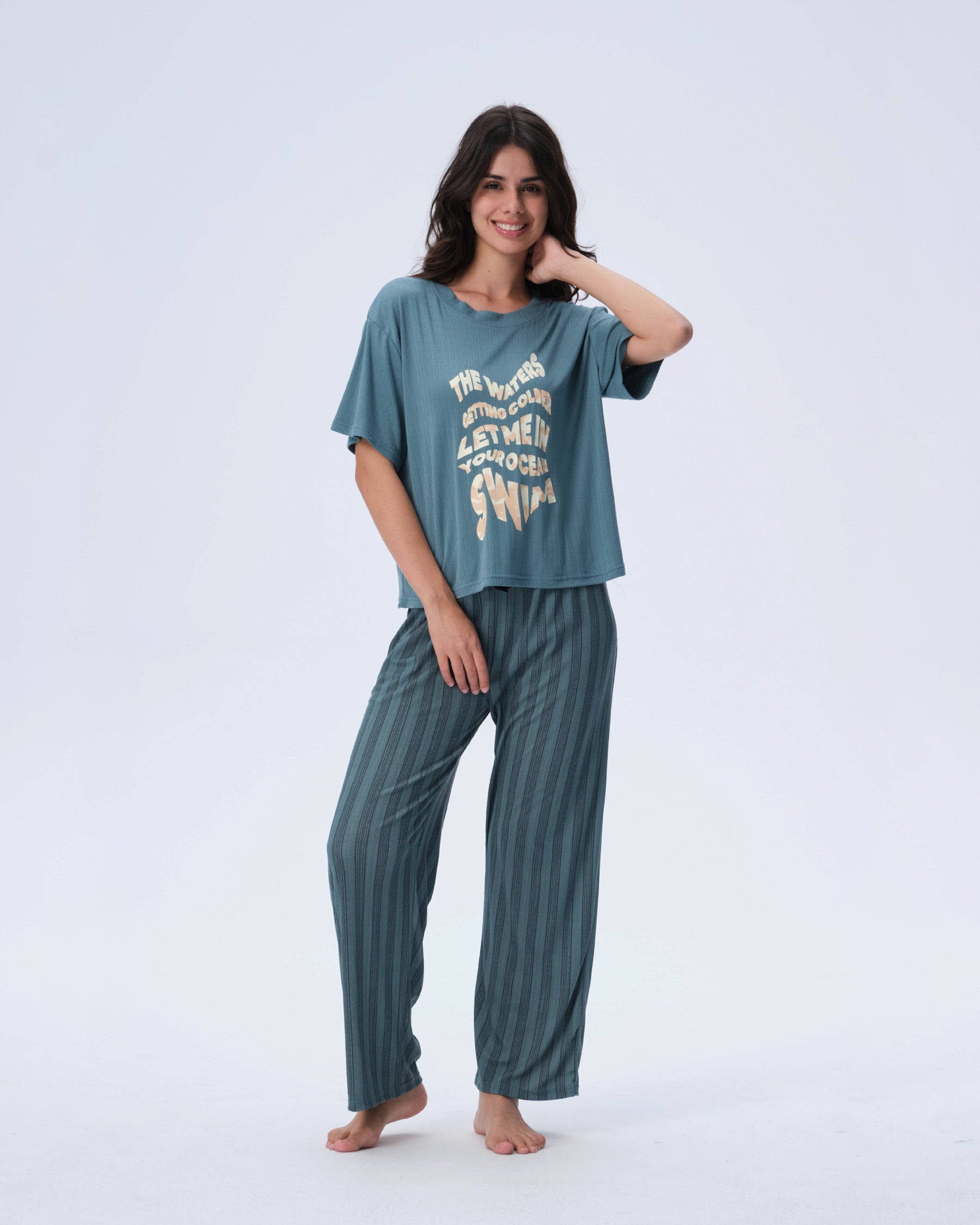 بيجامة نسائية - قطعتين (3XL-6XL)