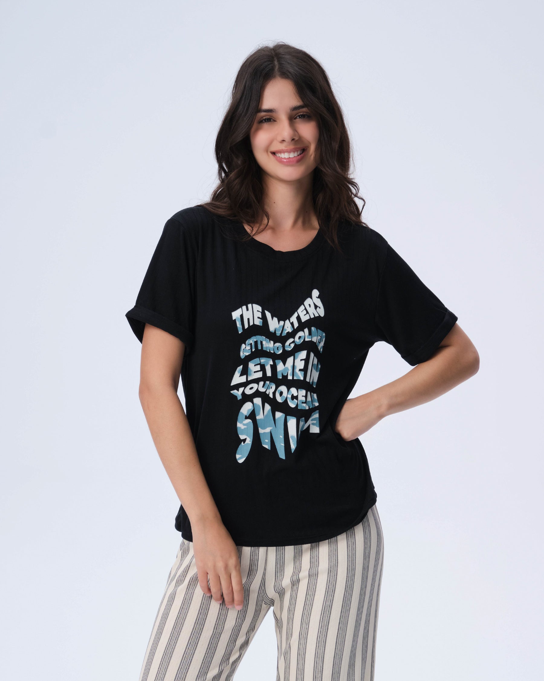 بيجامة نسائية - قطعتين (M-2XL)
