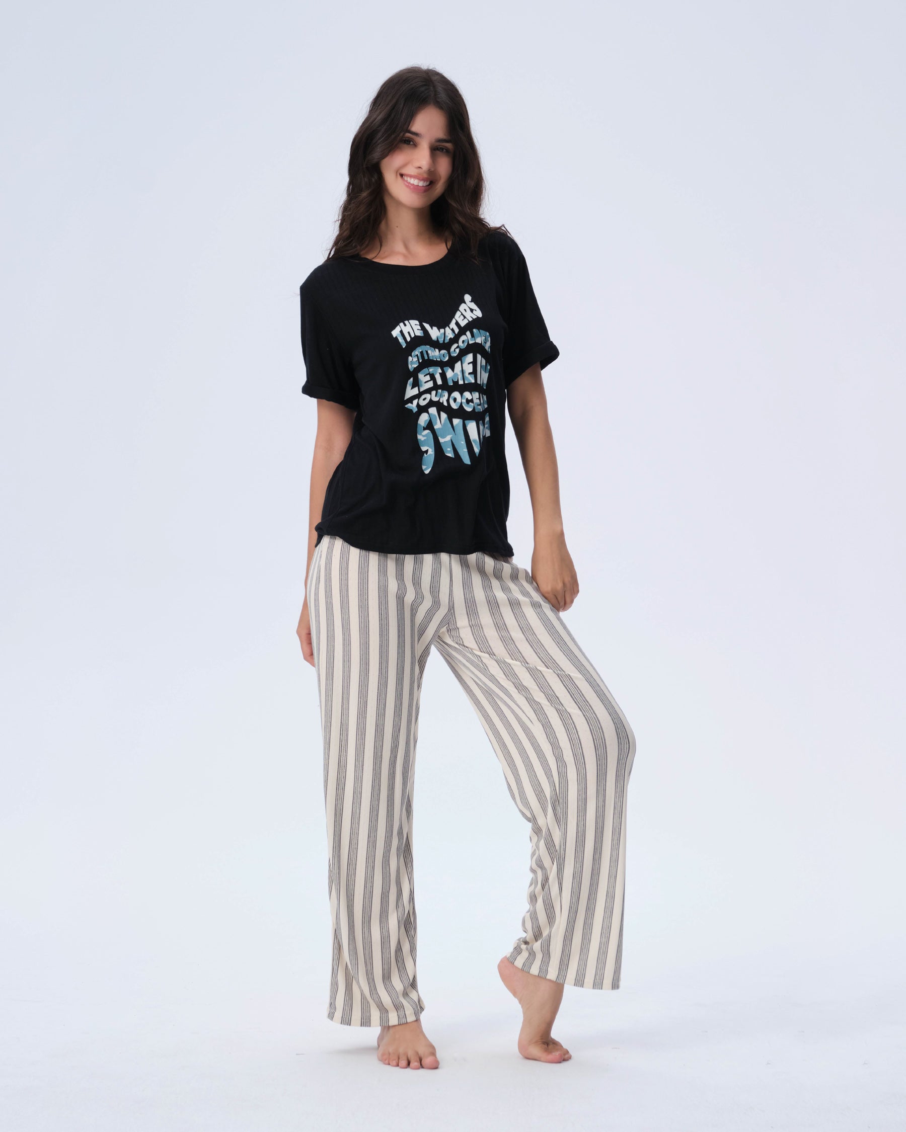 بيجامة نسائية - قطعتين (M-2XL)