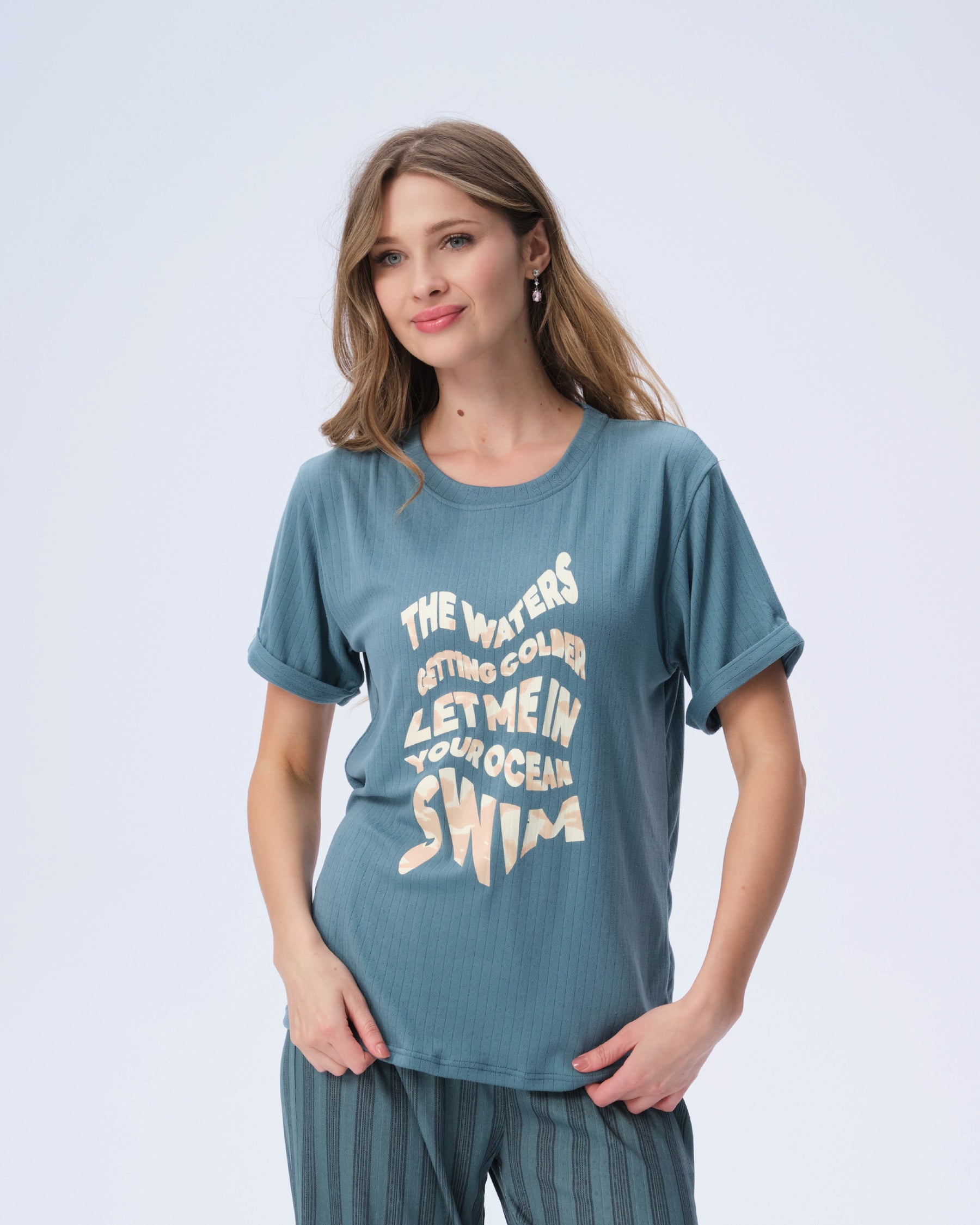 بيجامة نسائية - قطعتين (M-2XL)