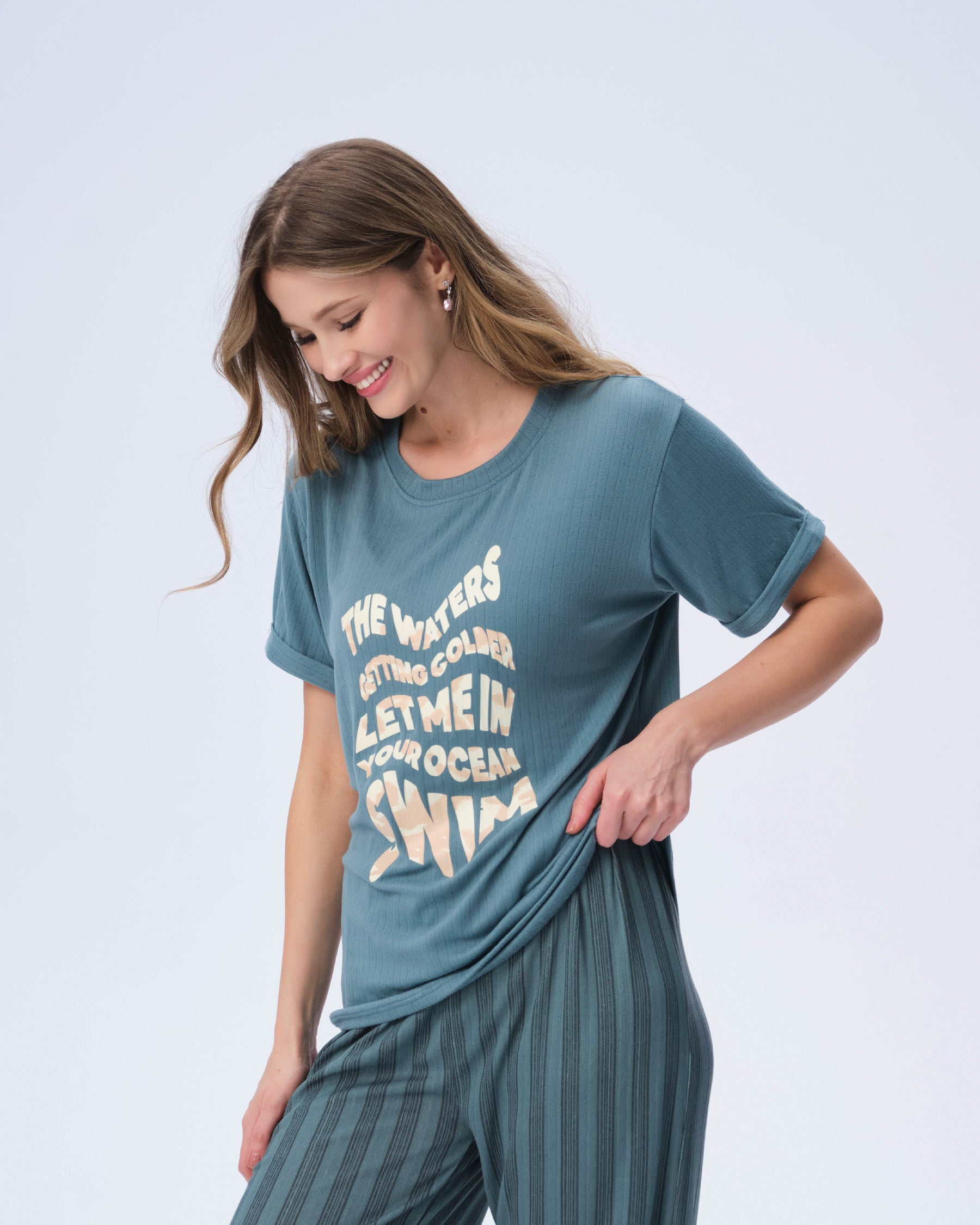 بيجامة نسائية - قطعتين (M-2XL)