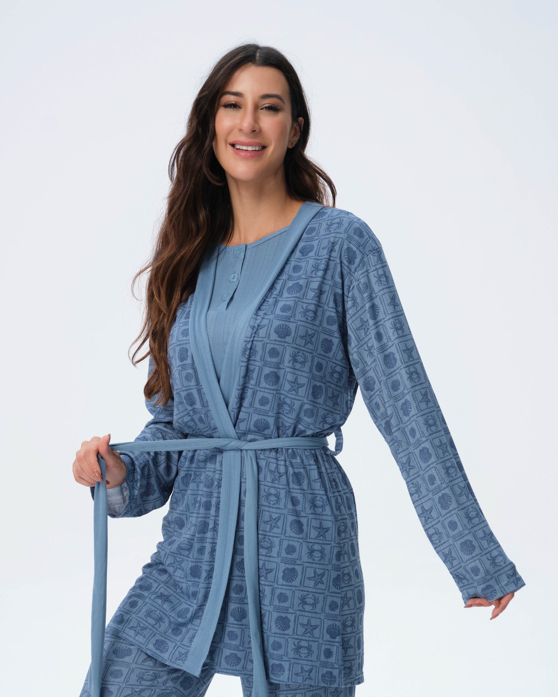 بيجامة نسائية - 3 قطع (M-2XL)