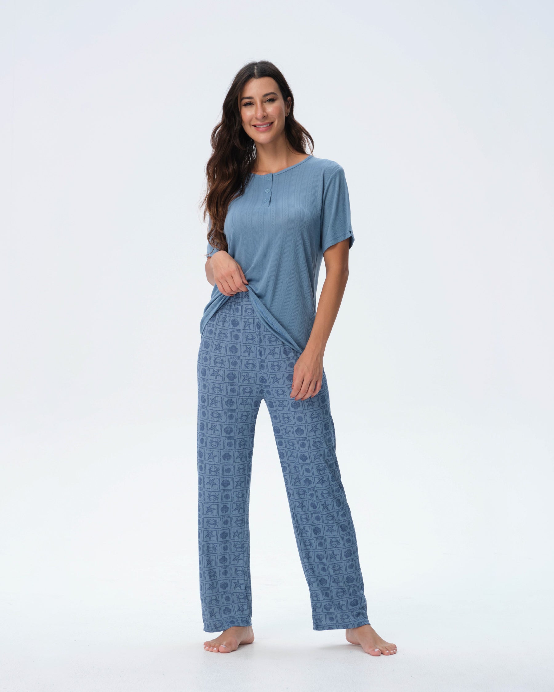 بيجامة نسائية - 3 قطع (M-2XL)