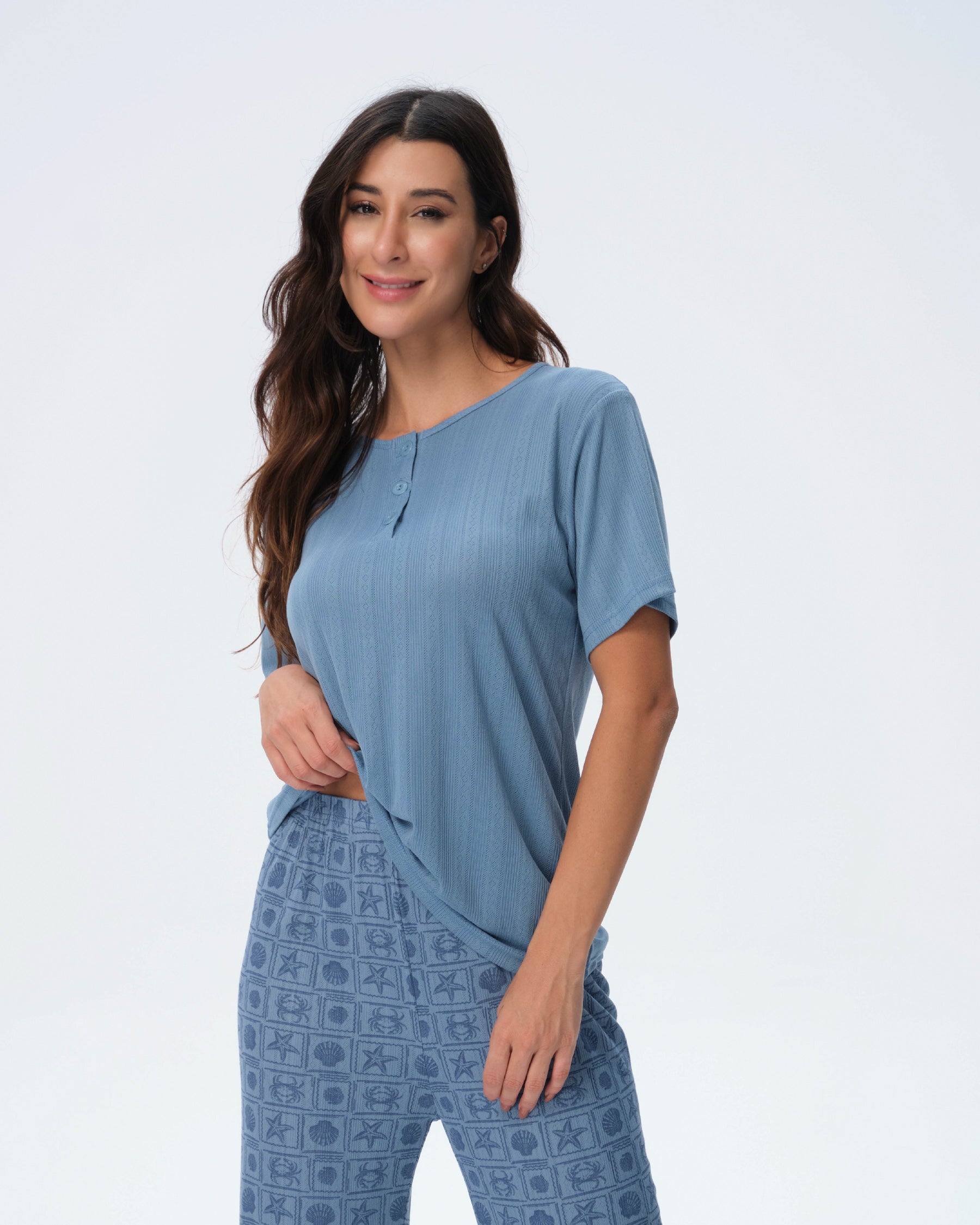 بيجامة نسائية - 3 قطع (M-2XL)