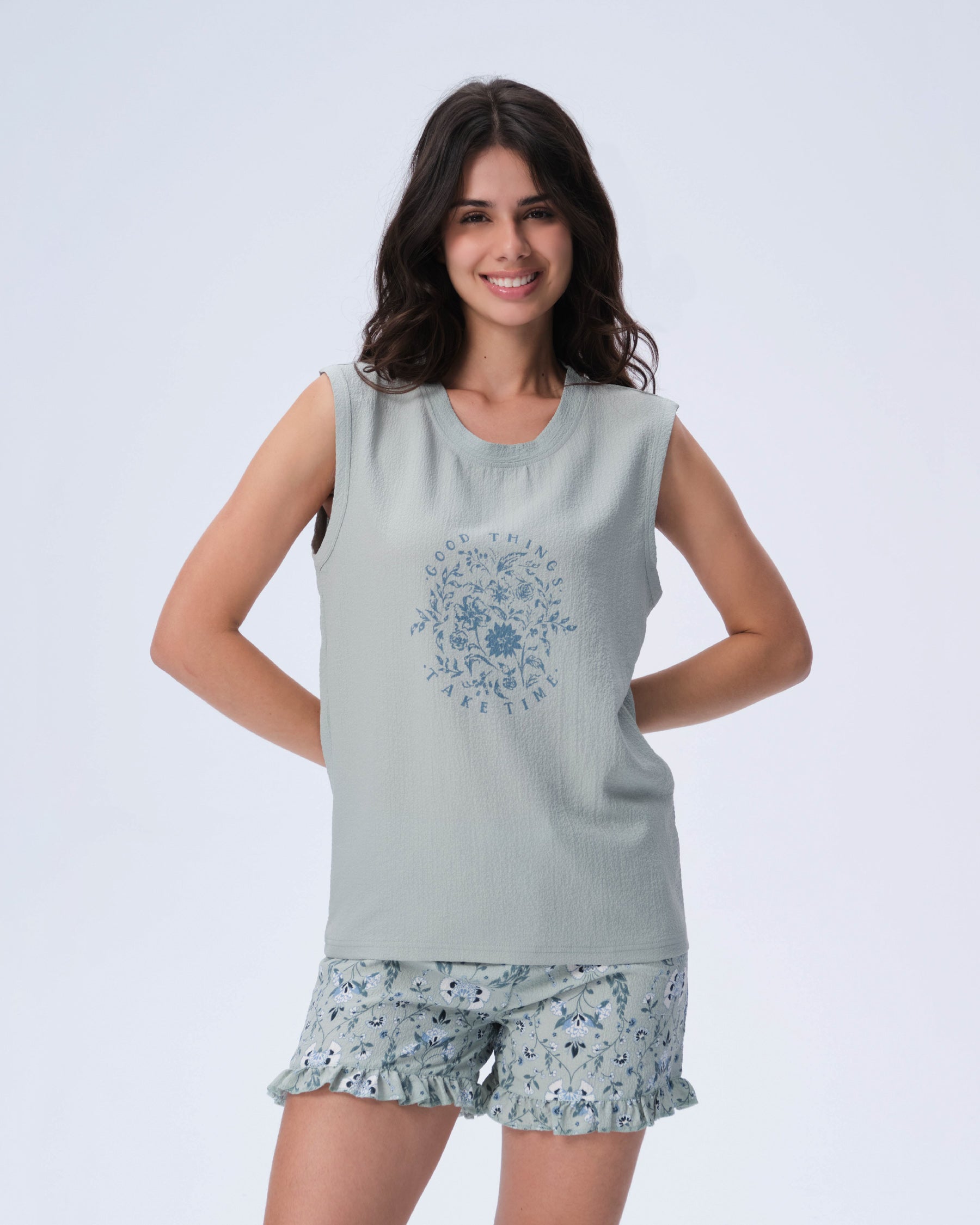 بيجامة نسائية - قطعتين (M-2XL)