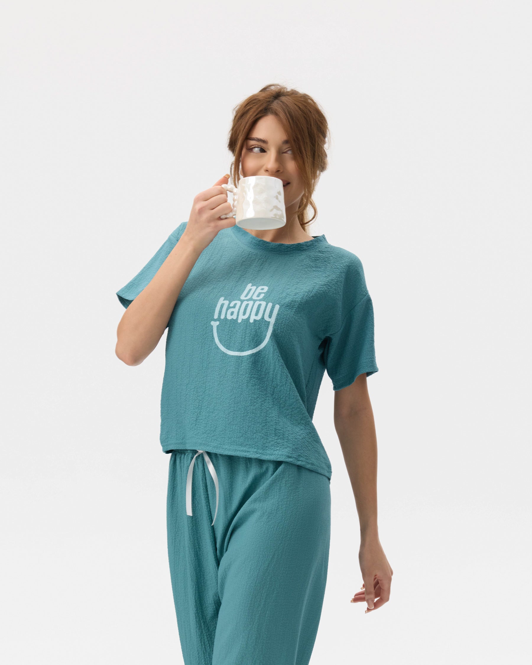 بيجامة نسائية - قطعتين (M-2XL)