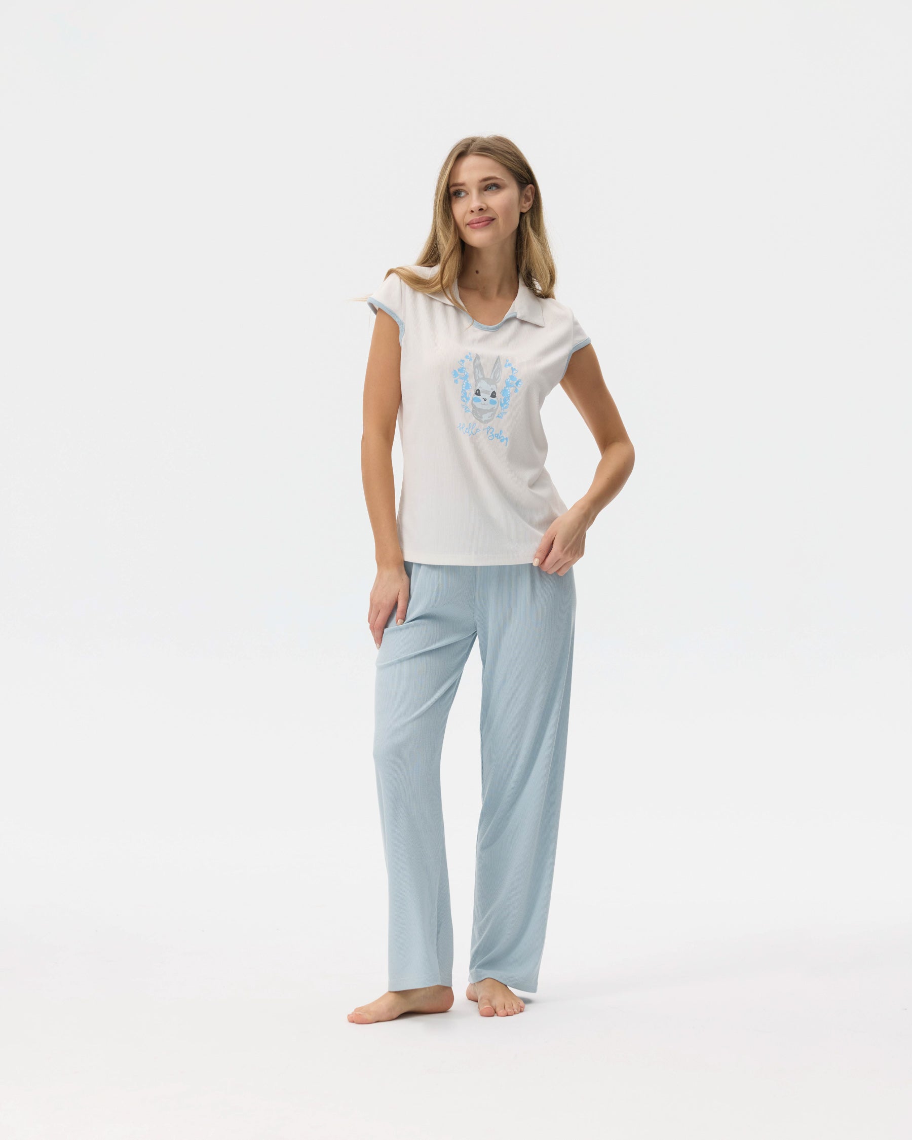بيجامة نسائية - قطعتين (M-2XL)