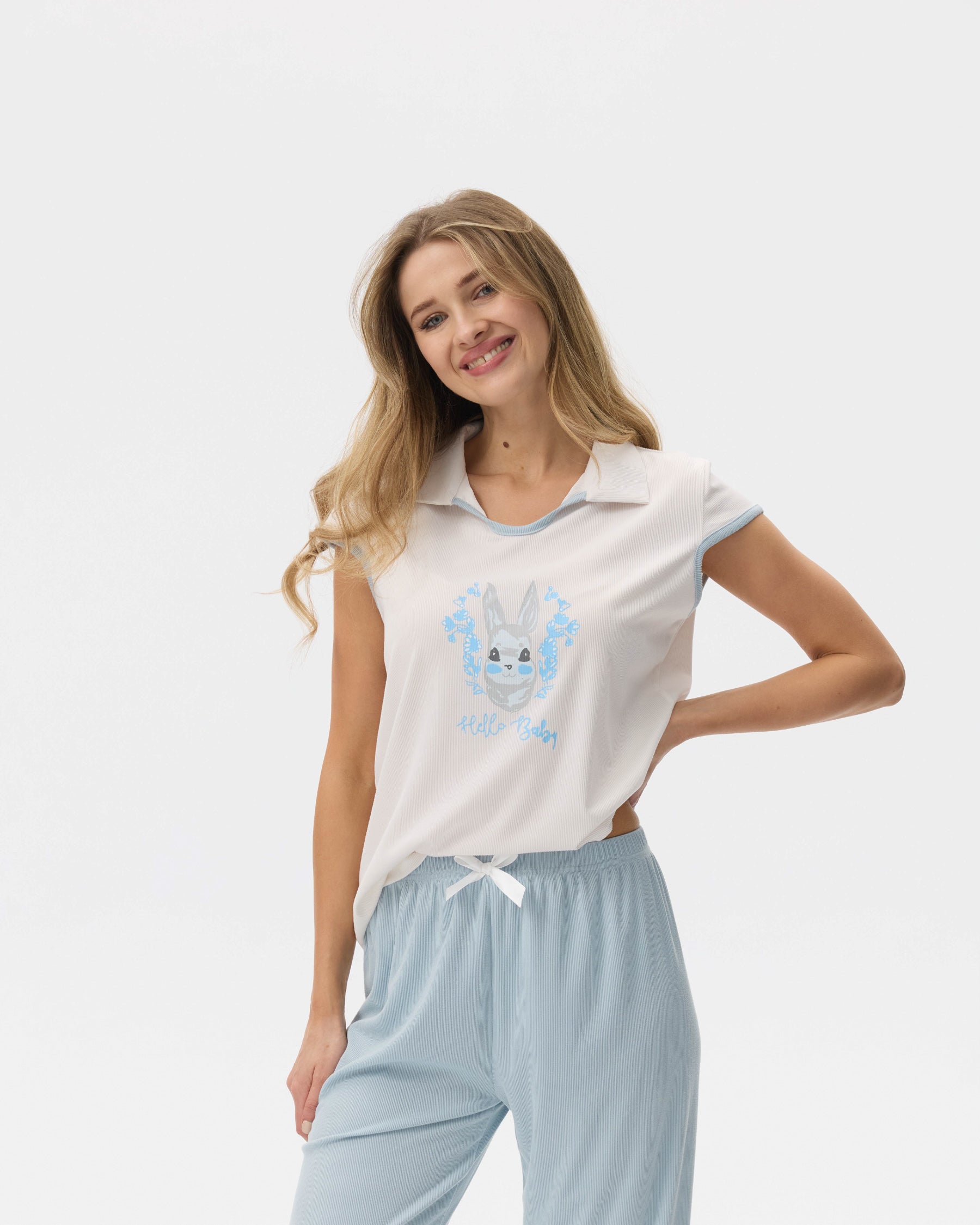 بيجامة نسائية - قطعتين (M-2XL)