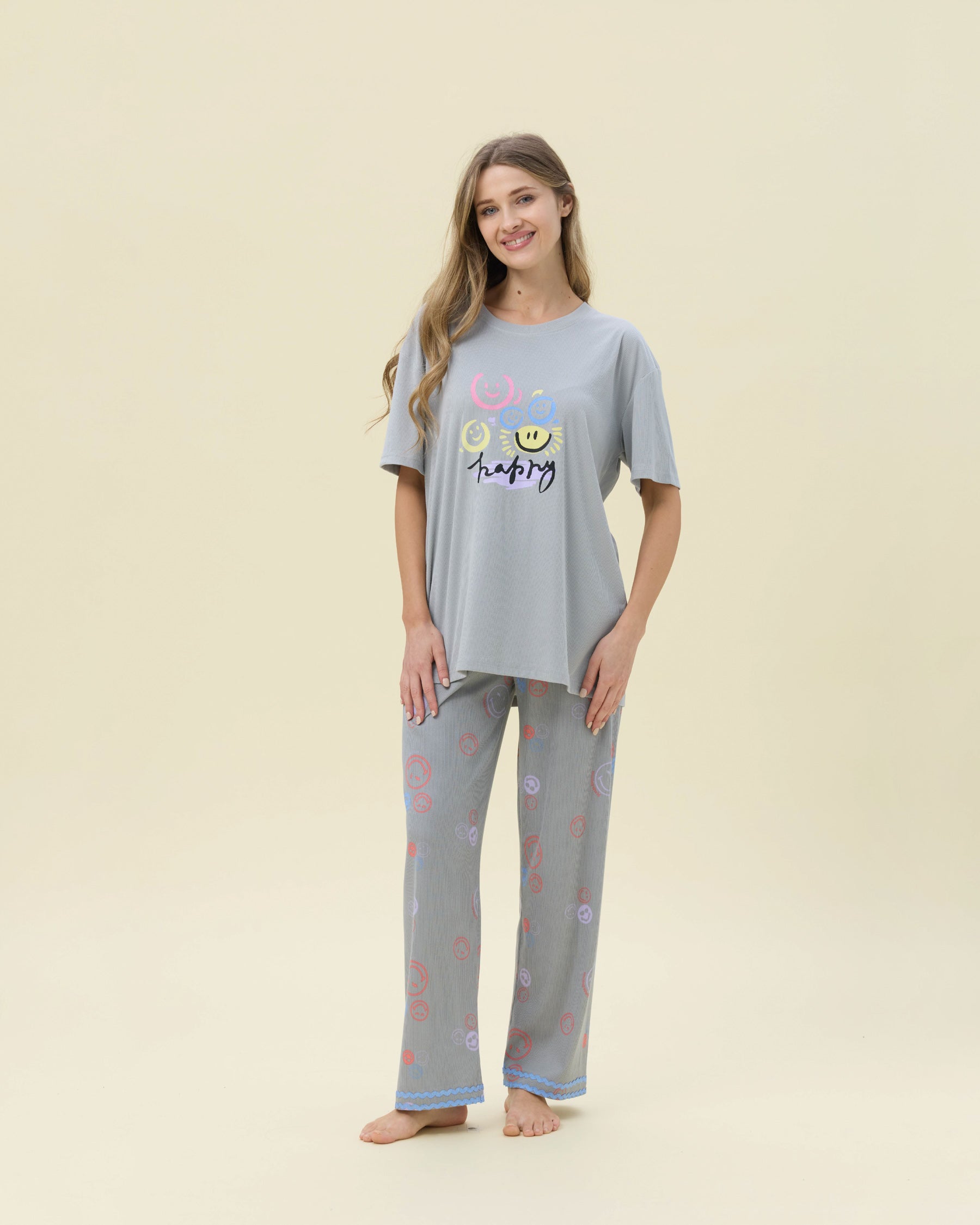 بيجامة نسائية - قطعتين (3XL-6XL)