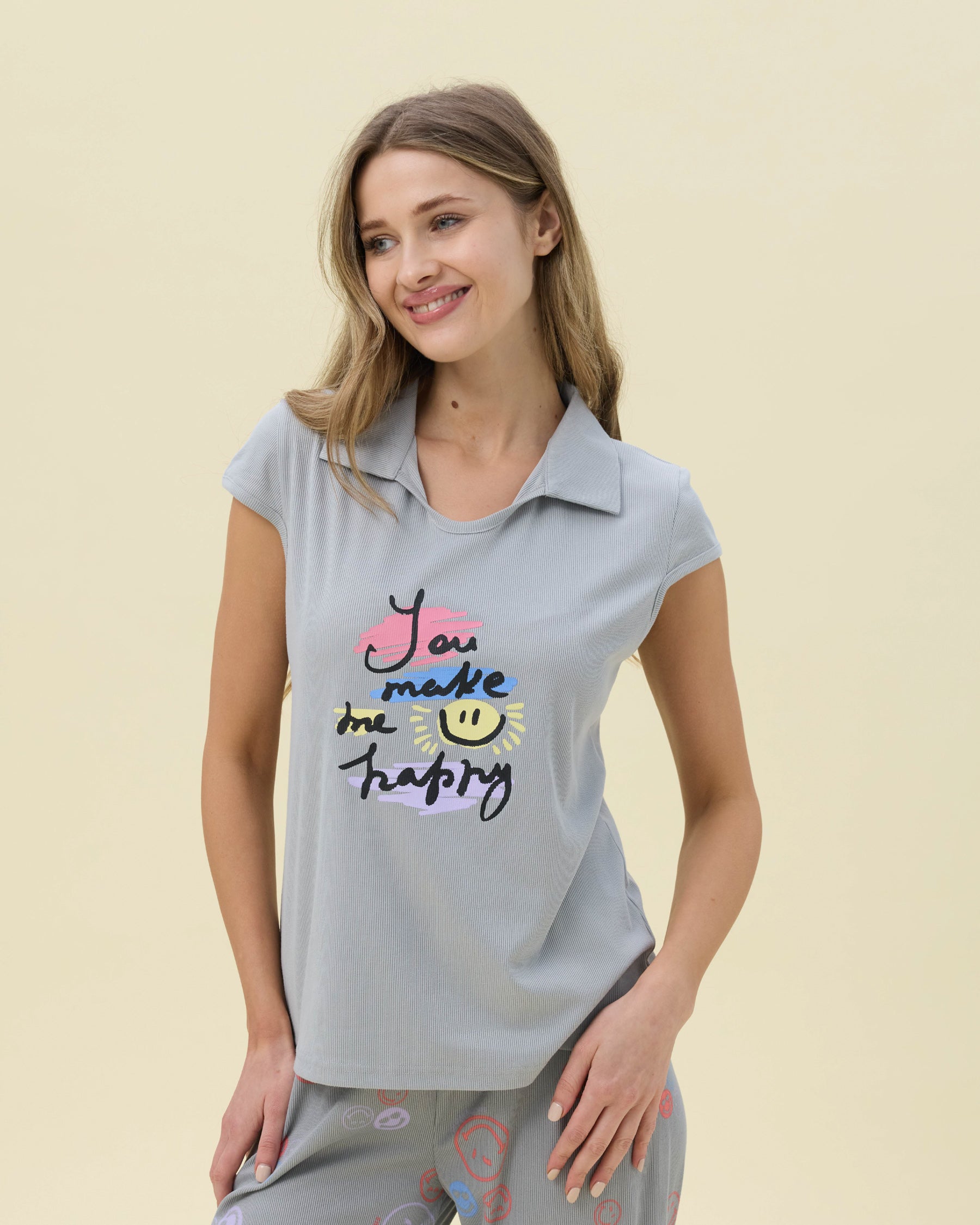 بيجامة نسائية - قطعتين (M-2XL)