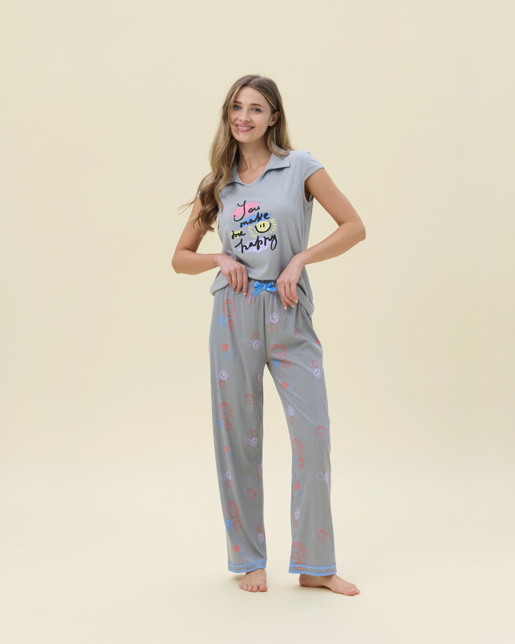 بيجامة نسائية - قطعتين (M-2XL)
