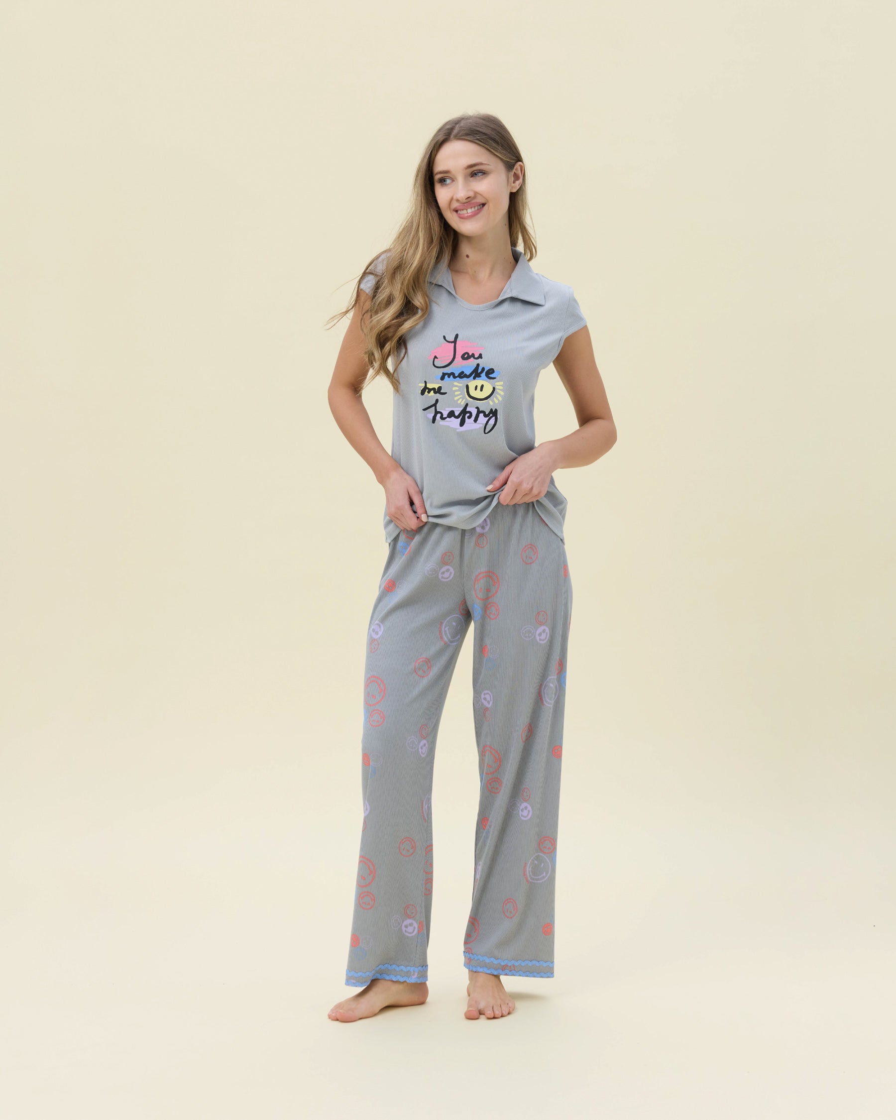 بيجامة نسائية - قطعتين (M-2XL)