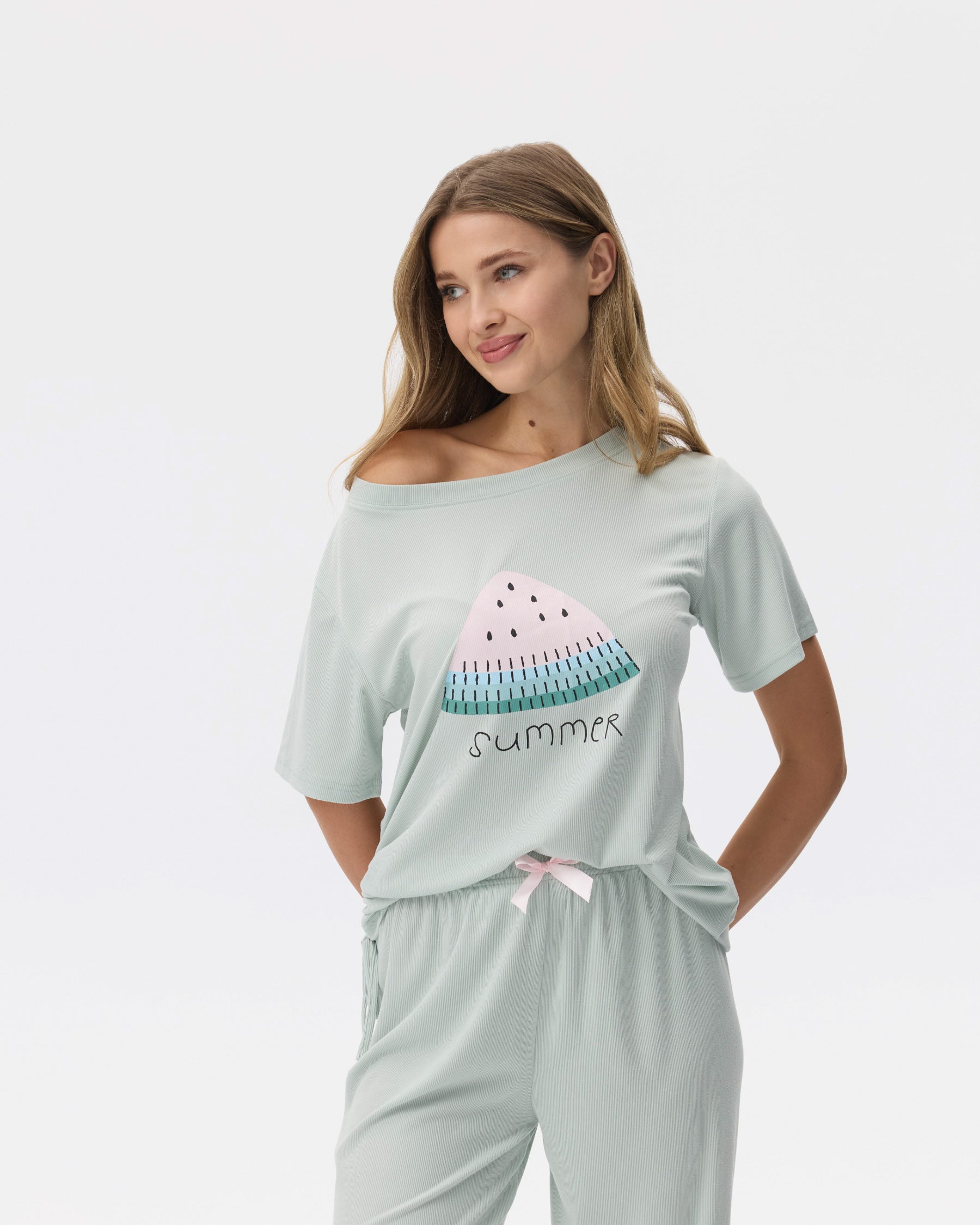 بيجامة نسائية - قطعتين (M-2XL)