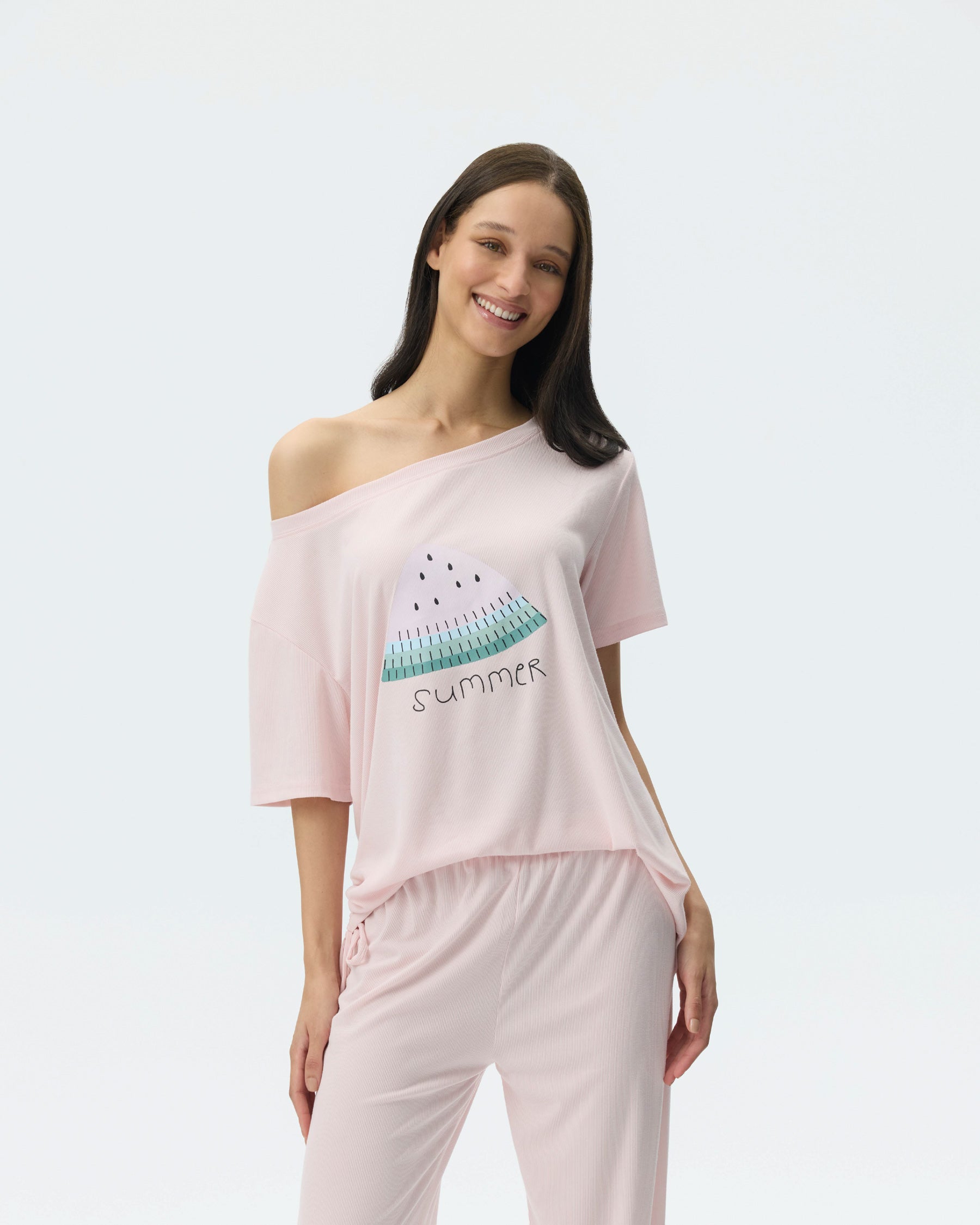 بيجامة نسائية - قطعتين (M-2XL)