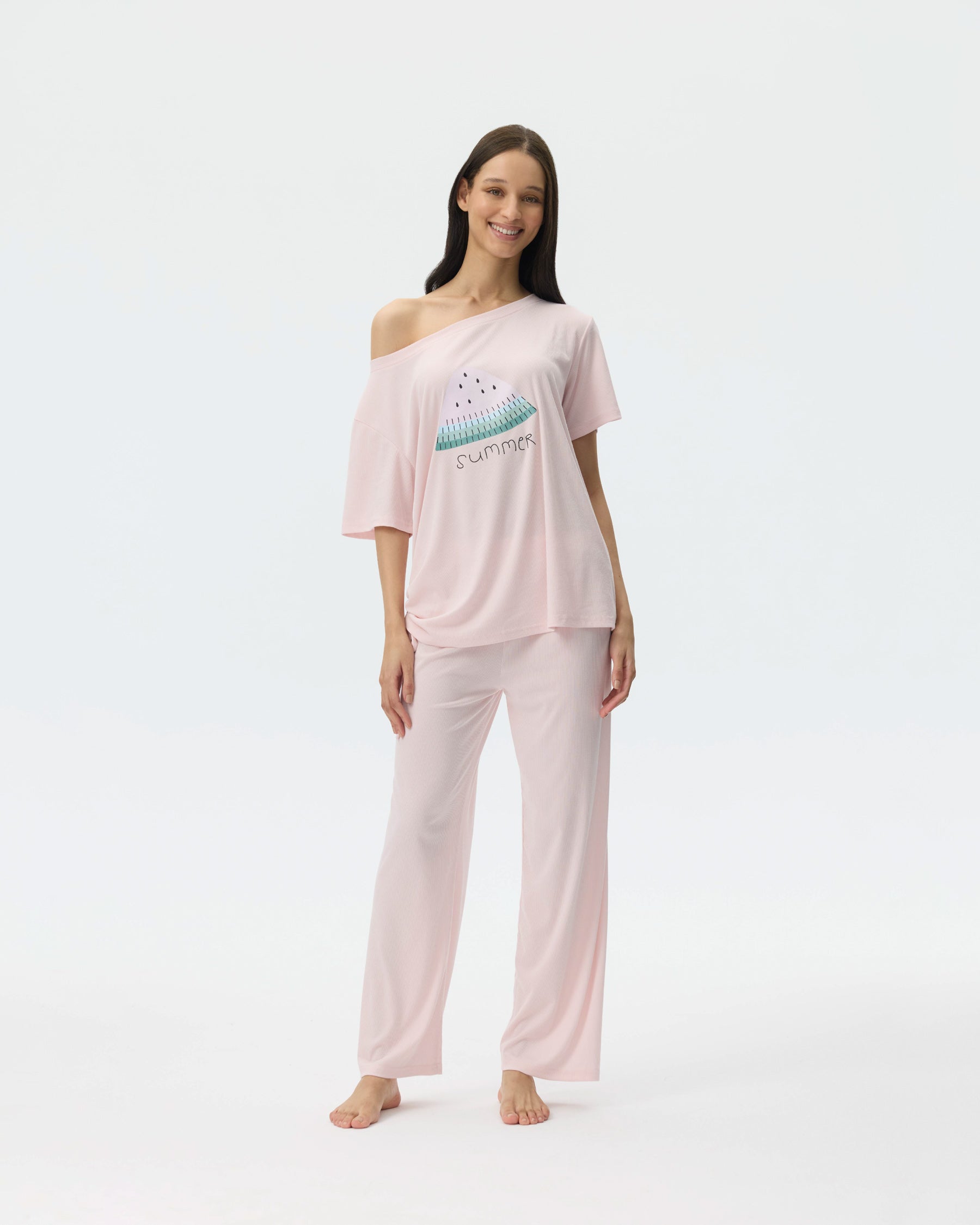 بيجامة نسائية - قطعتين (M-2XL)