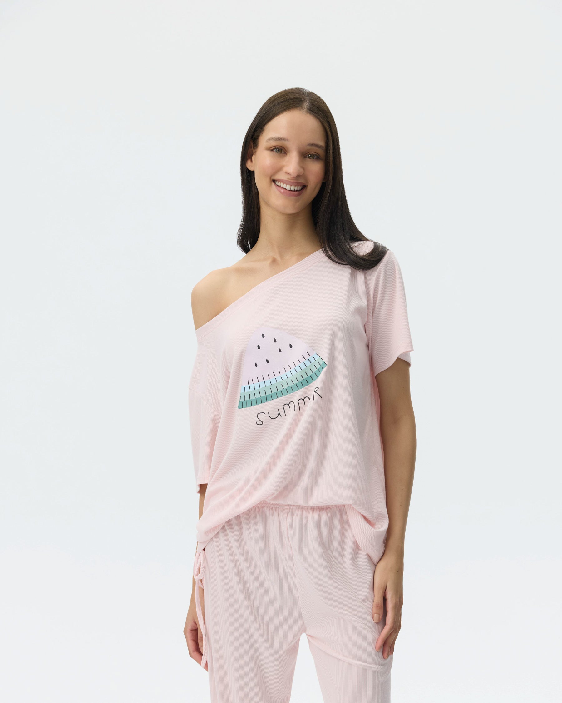 بيجامة نسائية - قطعتين (M-2XL)