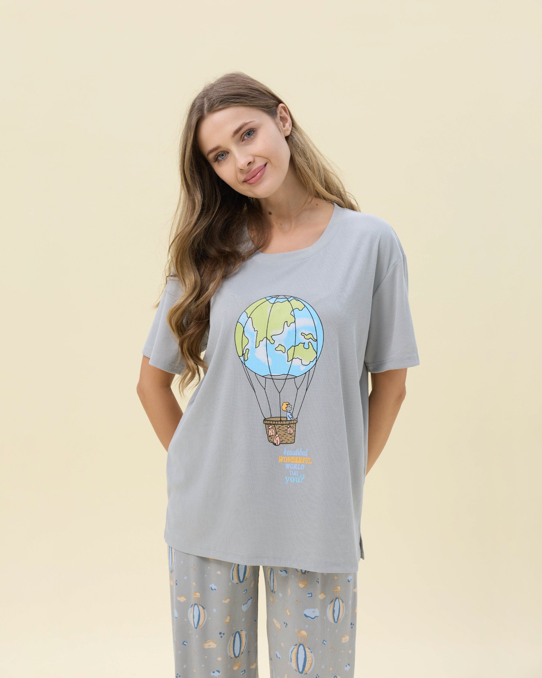 بيجامة نسائية - قطعتين (3XL-6XL)