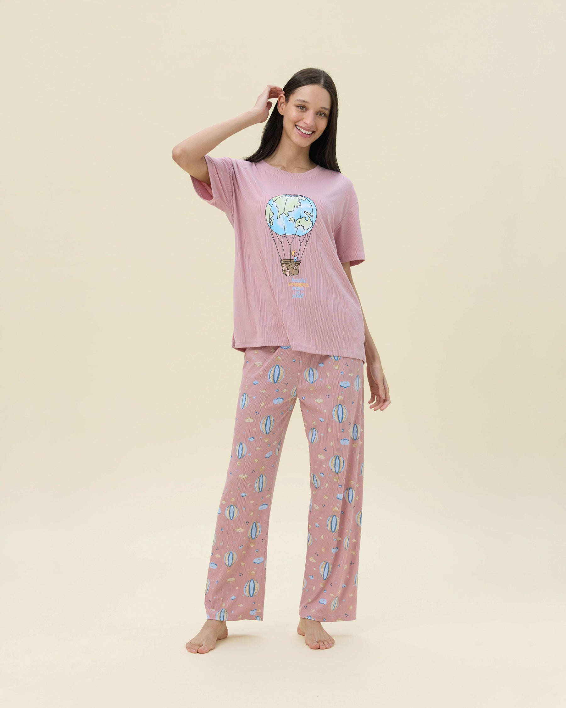 بيجامة نسائية - قطعتين (M-2XL)