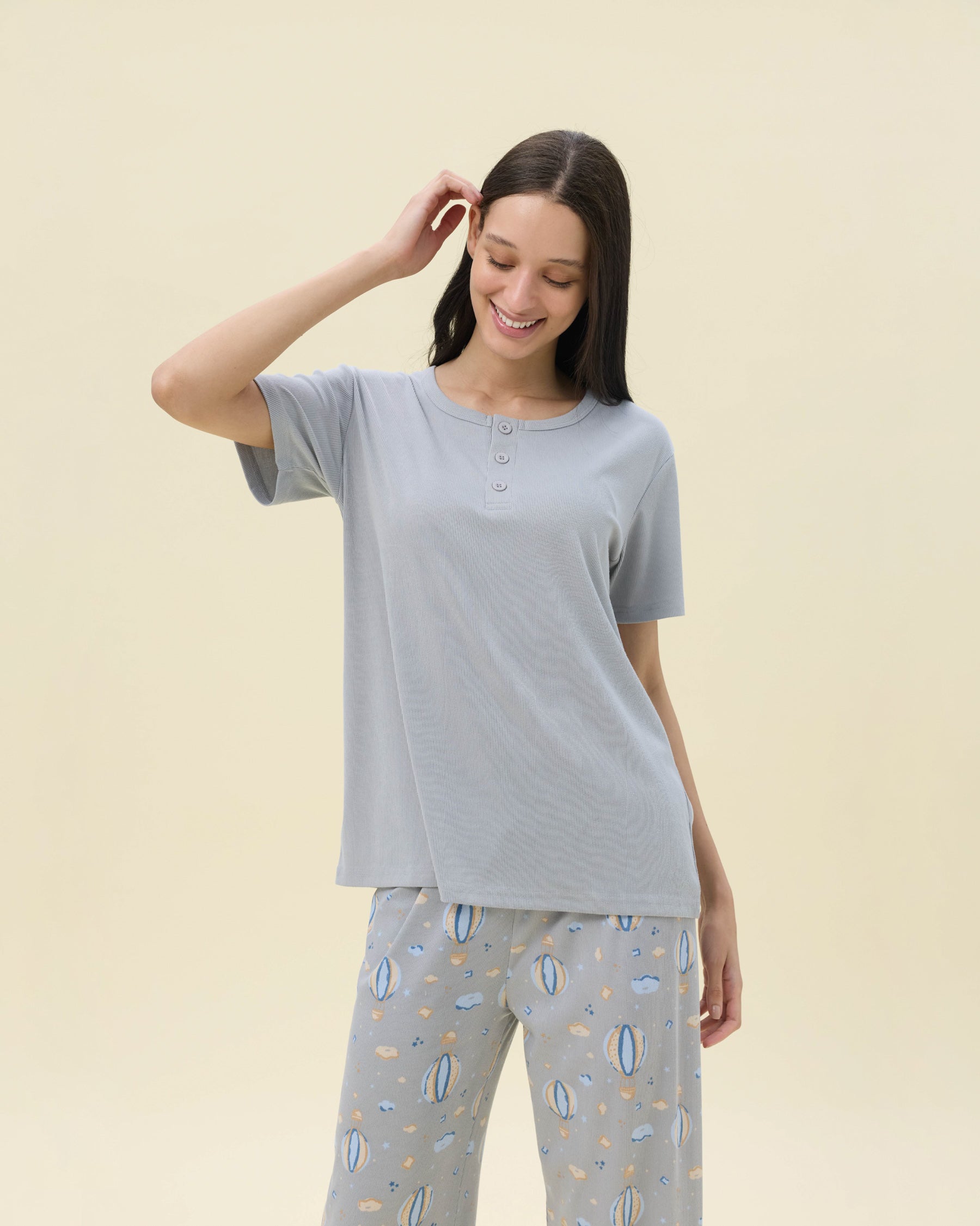 بيجامة نسائية - 3 قطع (M-2XL)