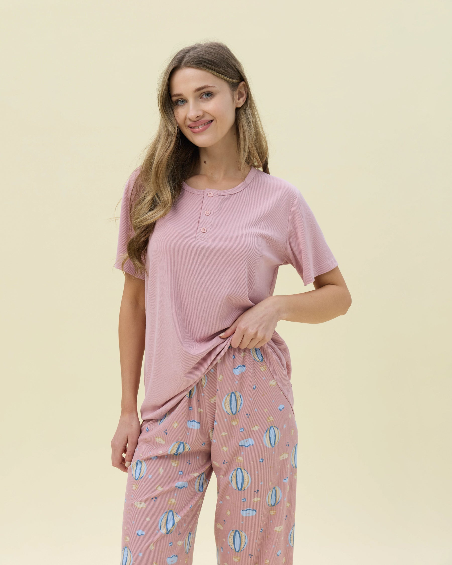 بيجامة نسائية - 3 قطع (M-2XL)