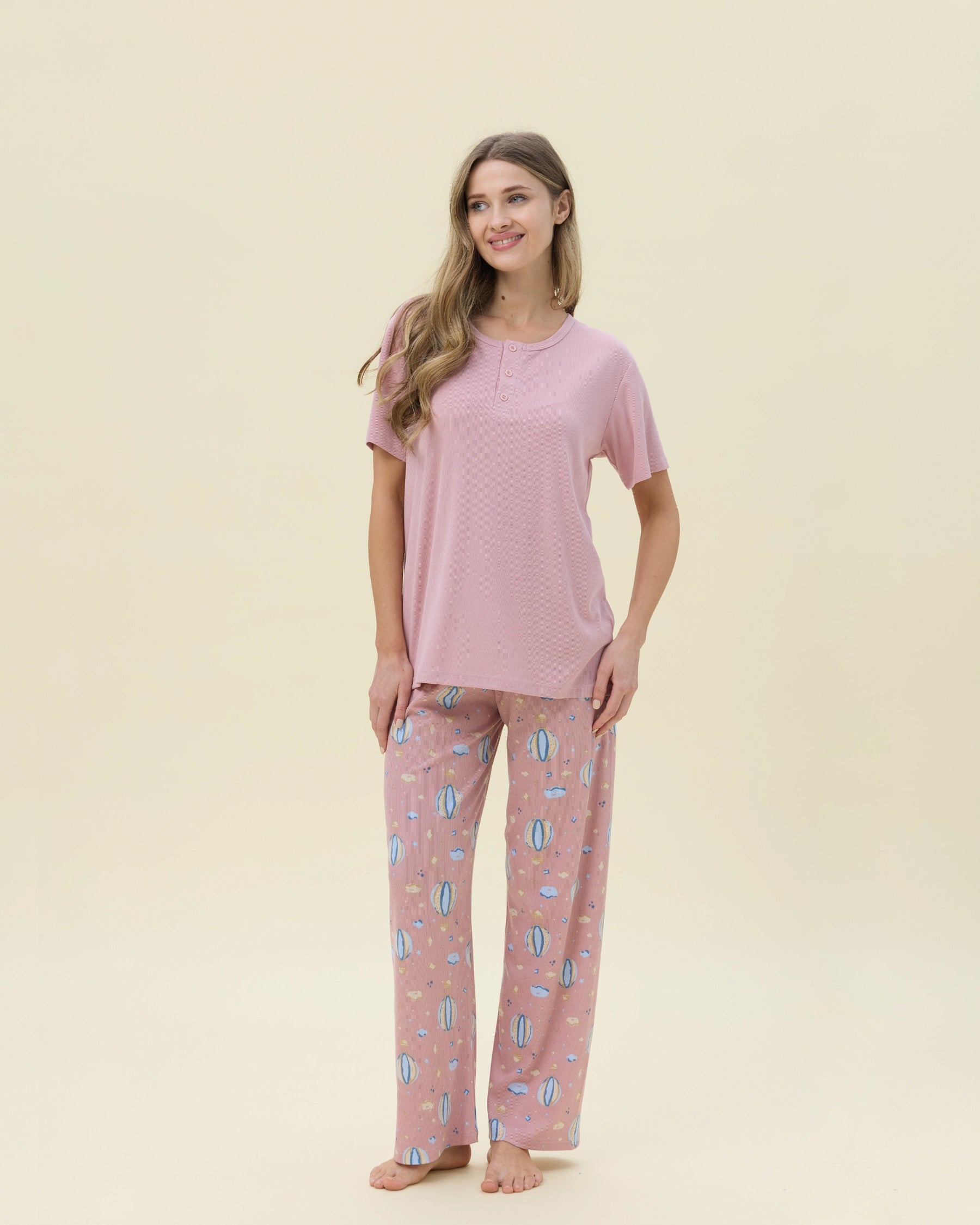 بيجامة نسائية - 3 قطع (M-2XL)