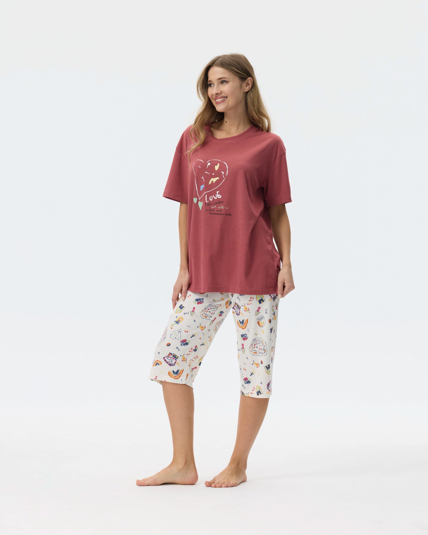 بيجامة نسائية - قطعتين (3XL-6XL)